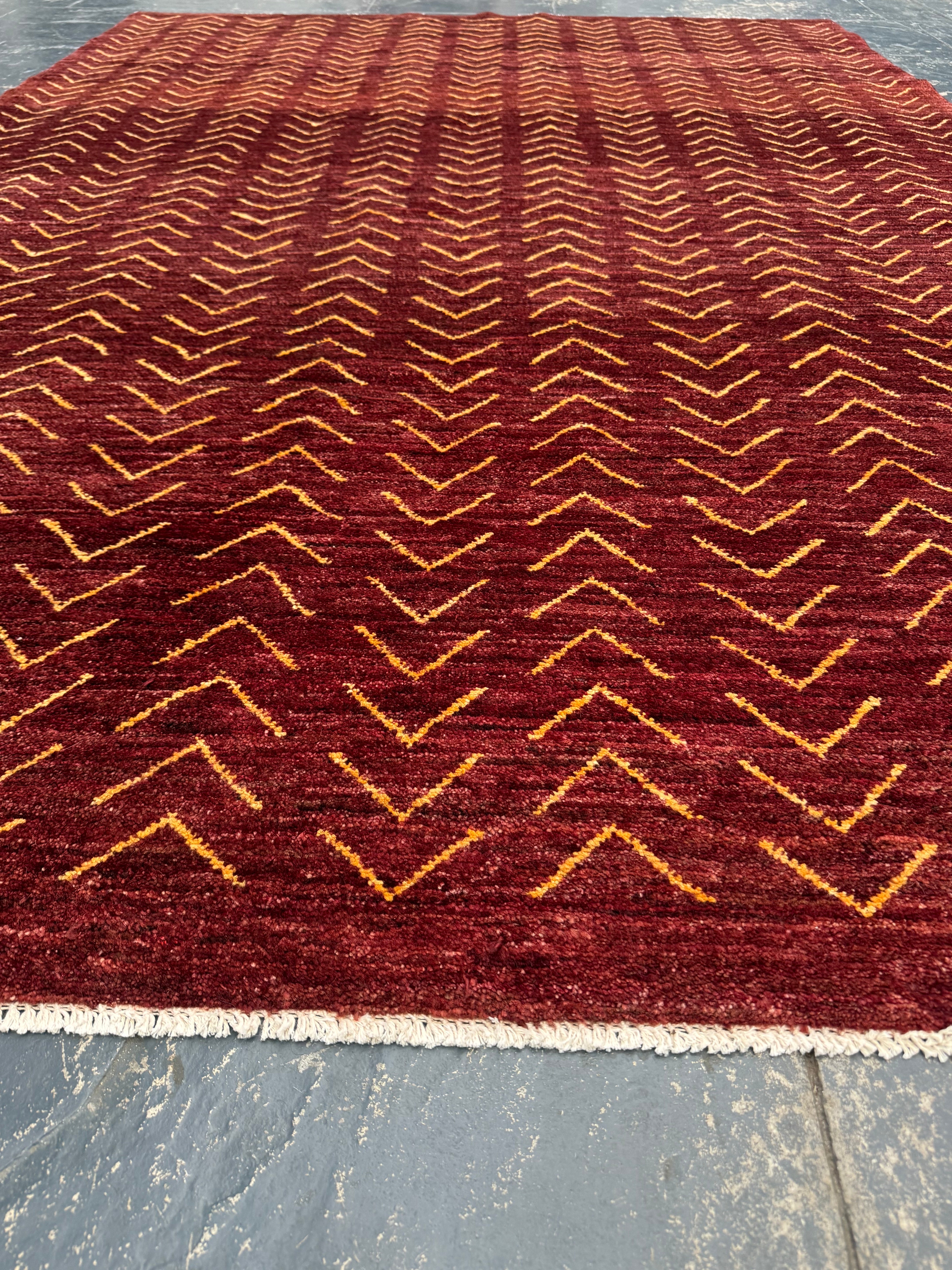 Handmade Afghan Red Gabbeh Rug, 266 x 181 CM