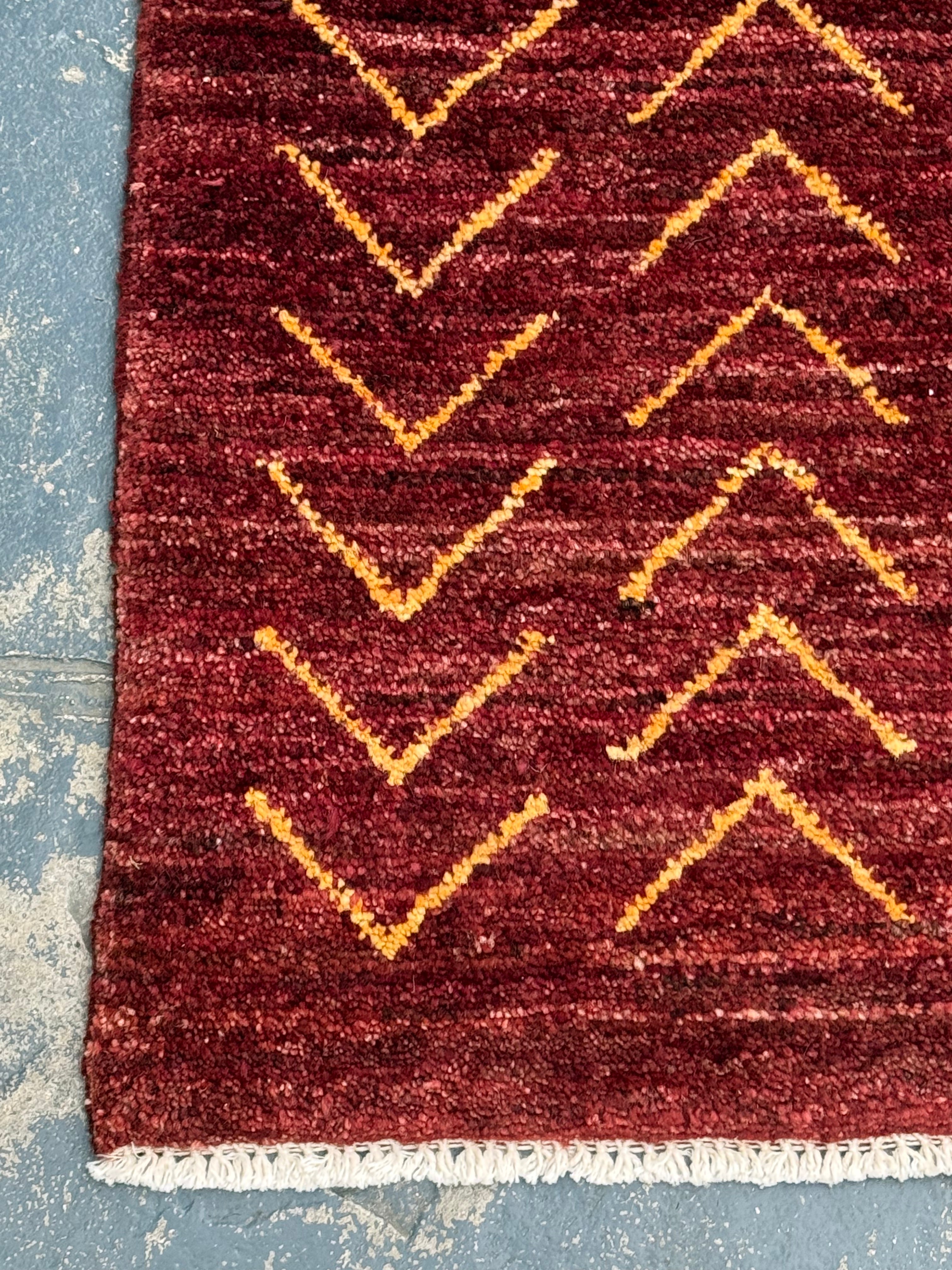 Handmade Afghan Red Gabbeh Rug, 266 x 181 CM