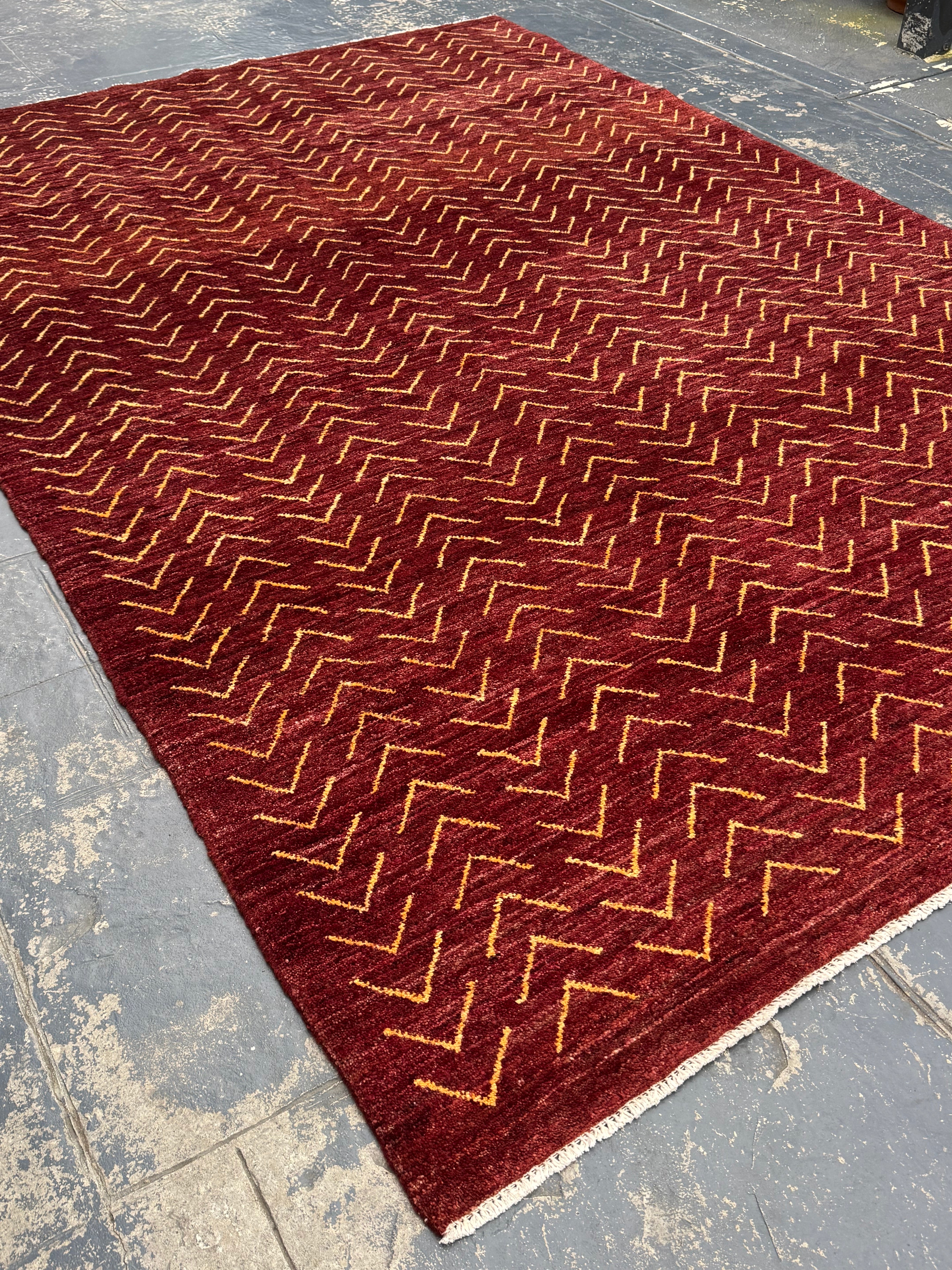 Handmade Afghan Red Gabbeh Rug, 266 x 181 CM