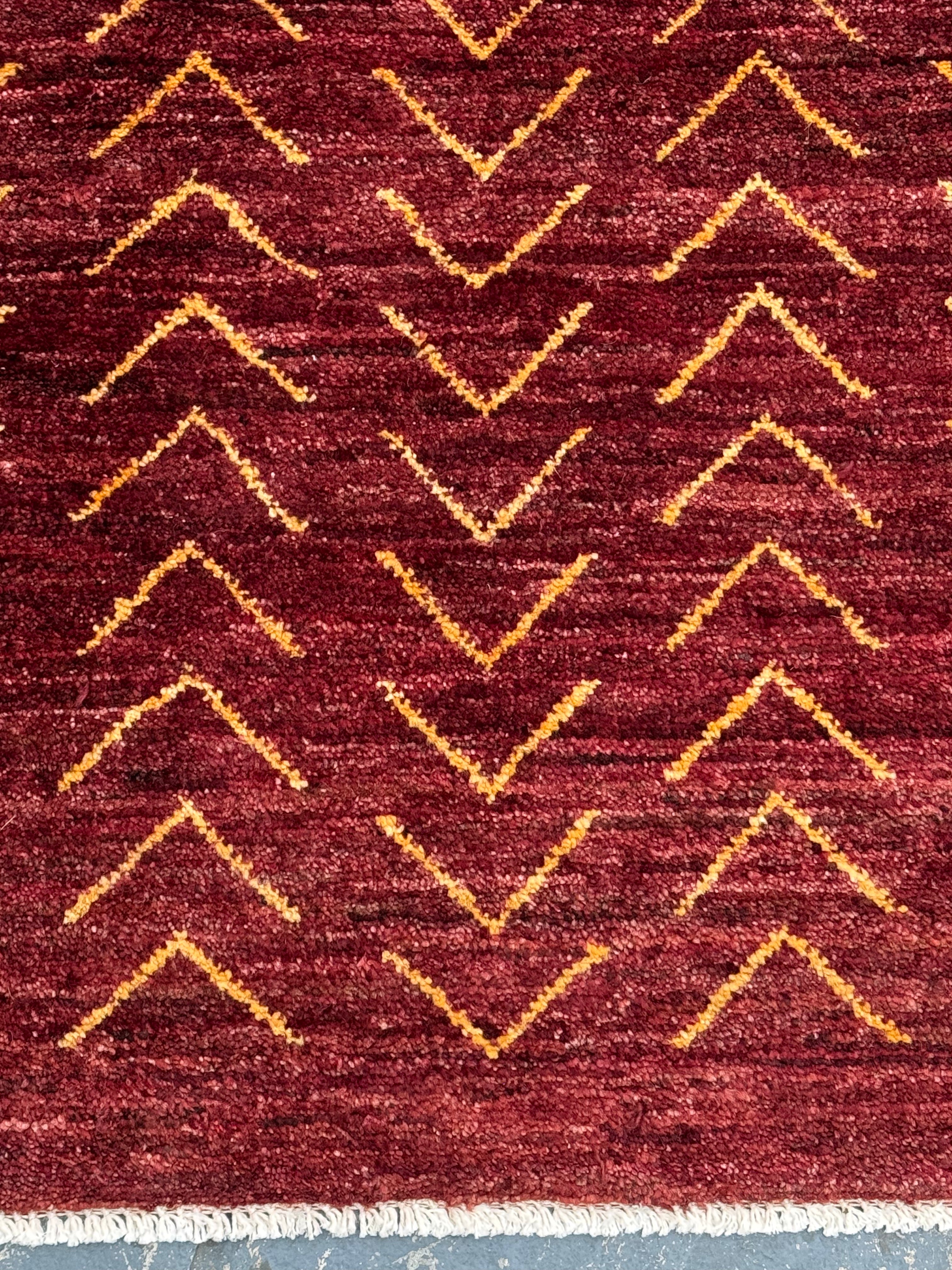 Handmade Afghan Red Gabbeh Rug, 266 x 181 CM