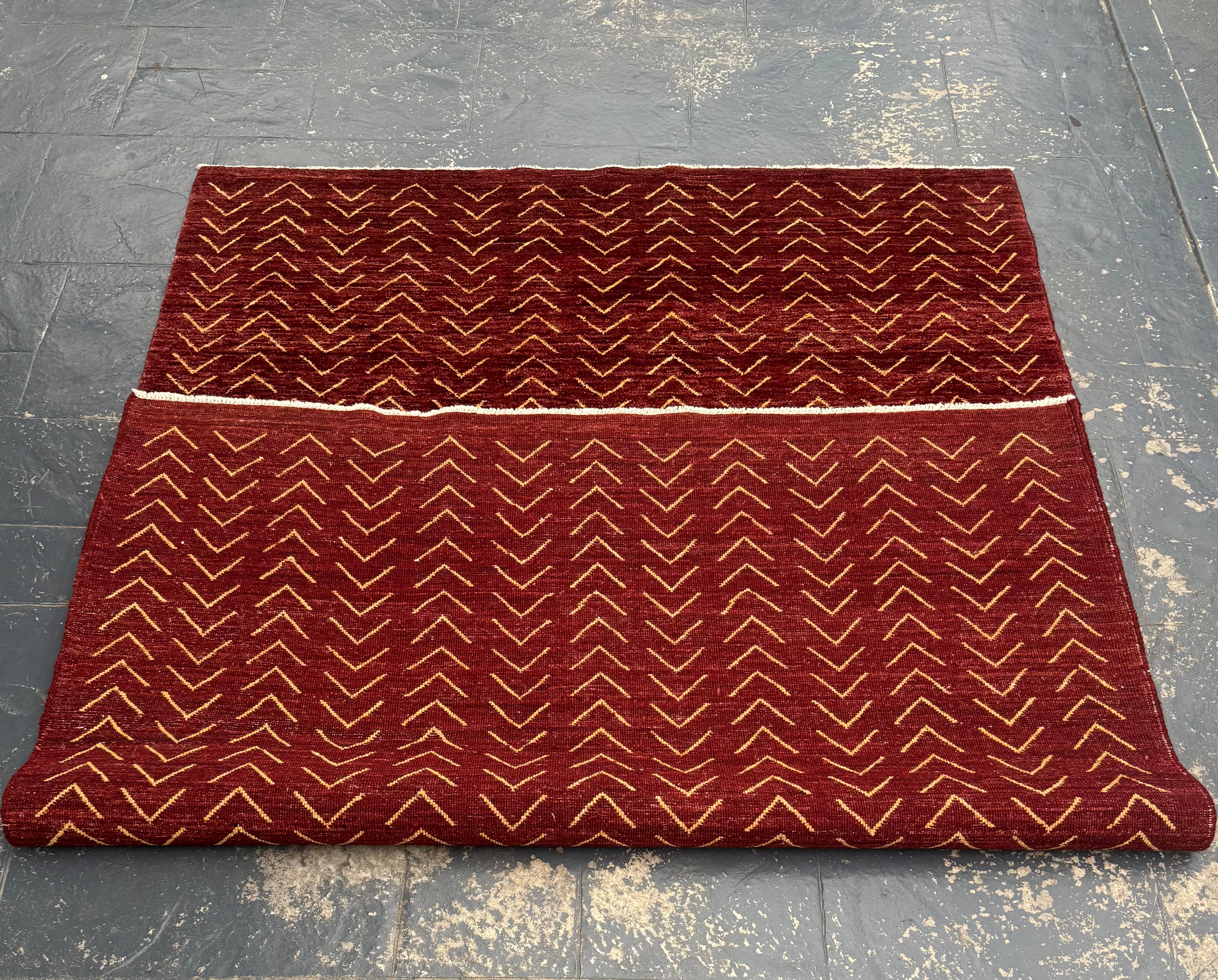 Handmade Afghan Red Gabbeh Rug, 266 x 181 CM
