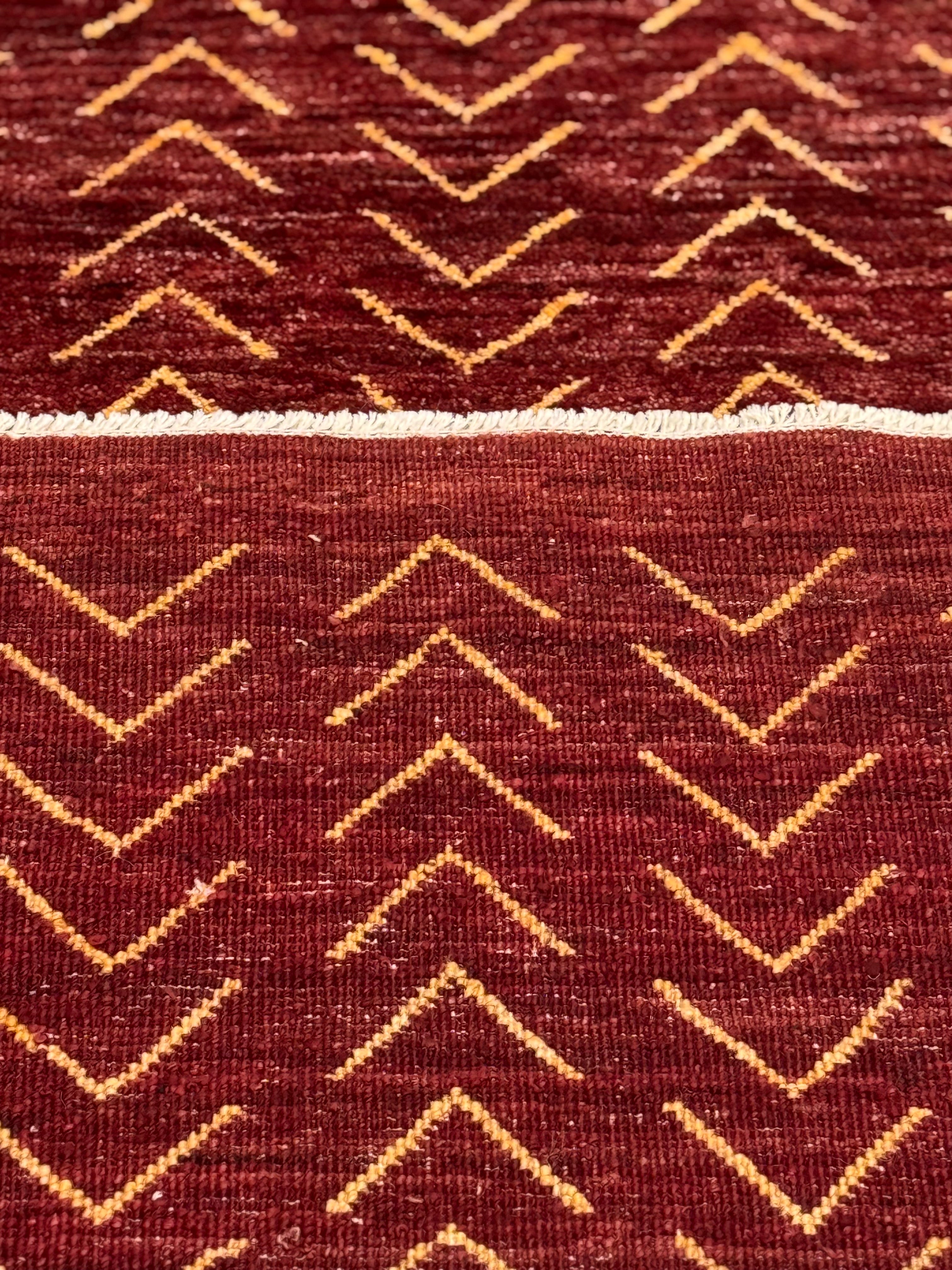 Handmade Afghan Red Gabbeh Rug, 266 x 181 CM