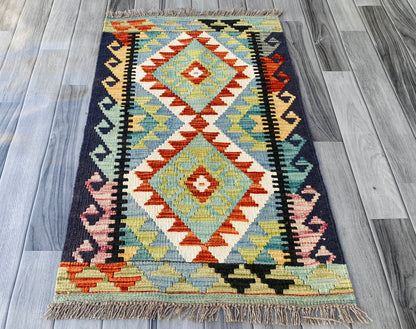 Handmade Afghan Chobi Kilim Rug 92 CM x 60 CM ( SS # 29 ).