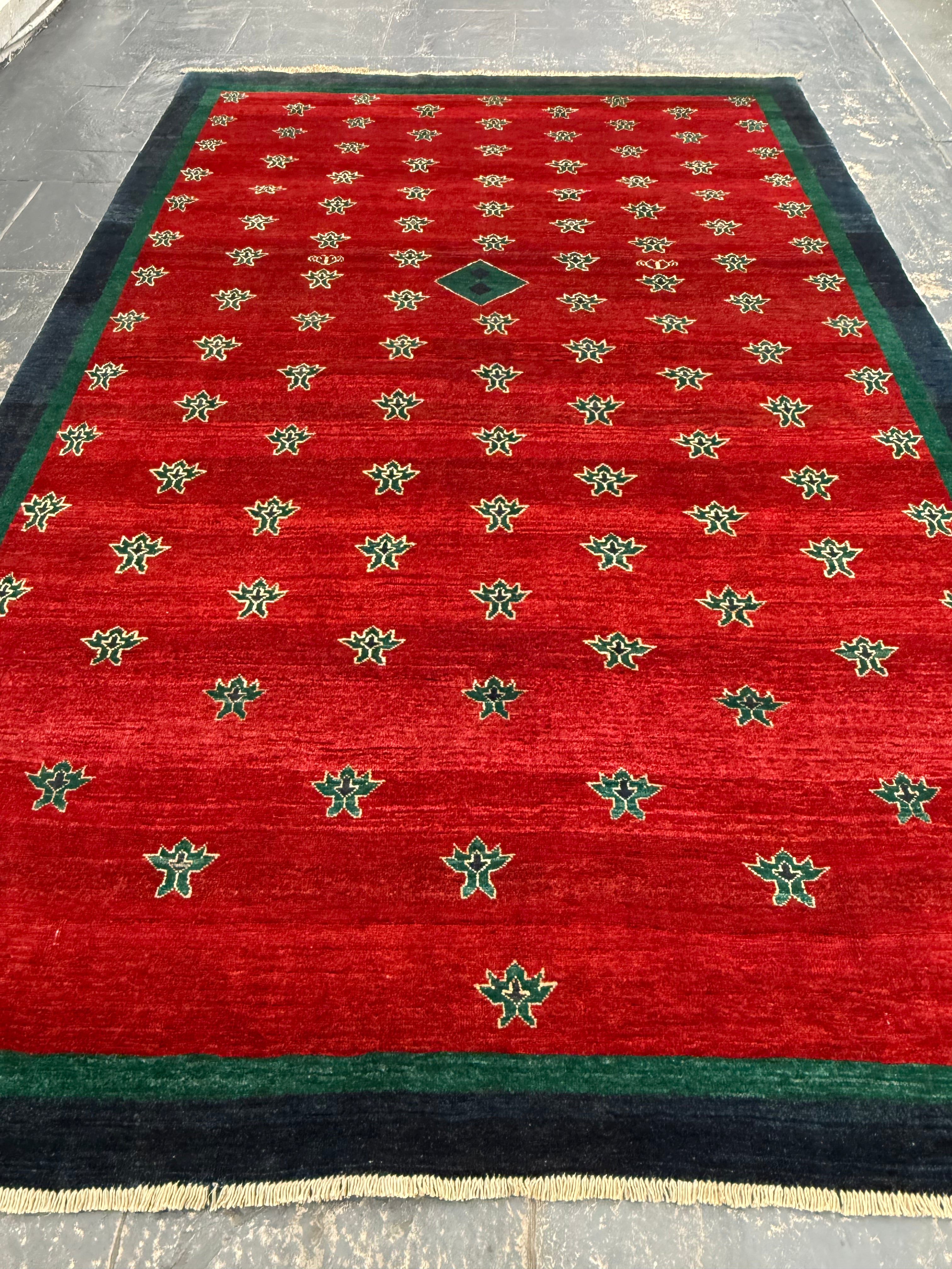 Handmade Afghan Red Gabbeh Rug, 300 x 194 CM
