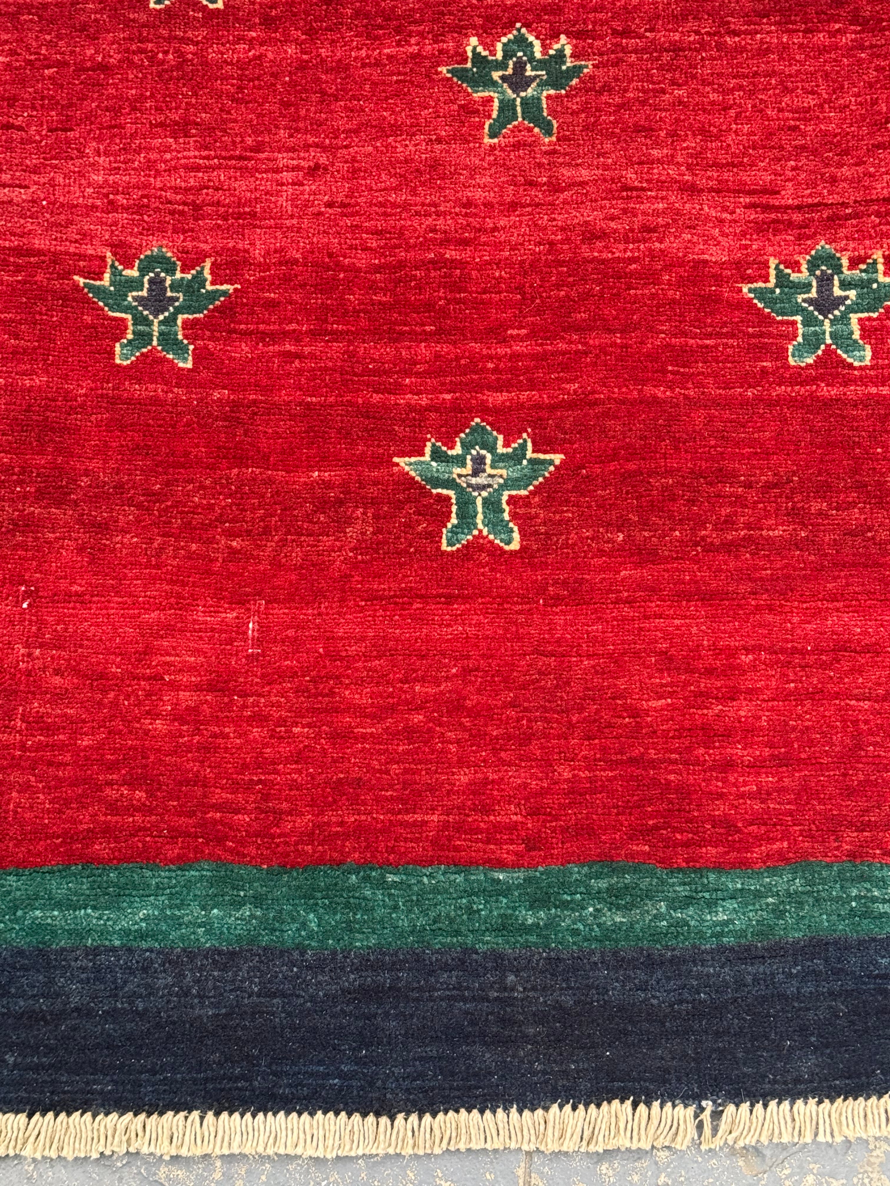 Handmade Afghan Red Gabbeh Rug, 300 x 194 CM