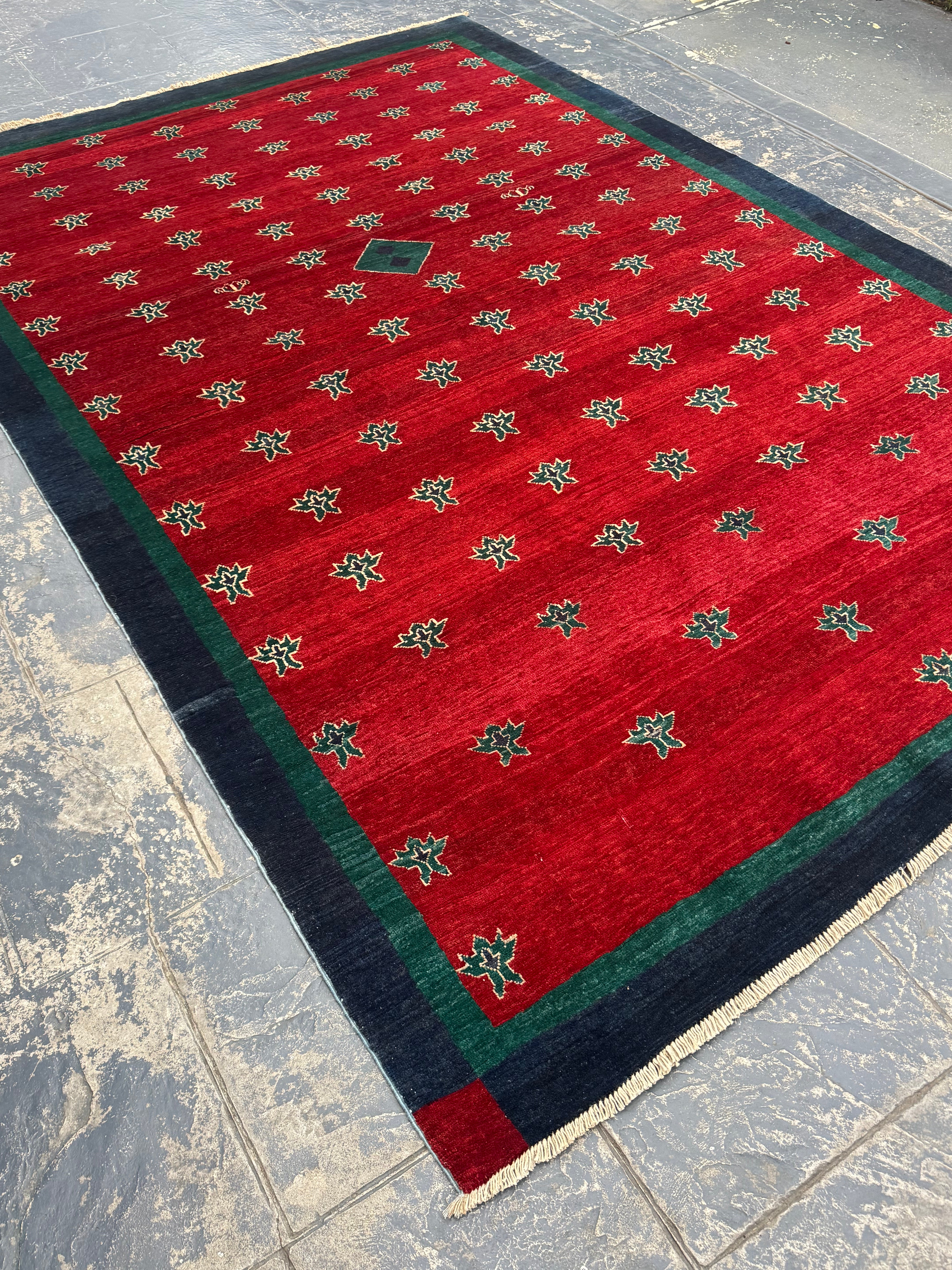 Handmade Afghan Red Gabbeh Rug, 300 x 194 CM