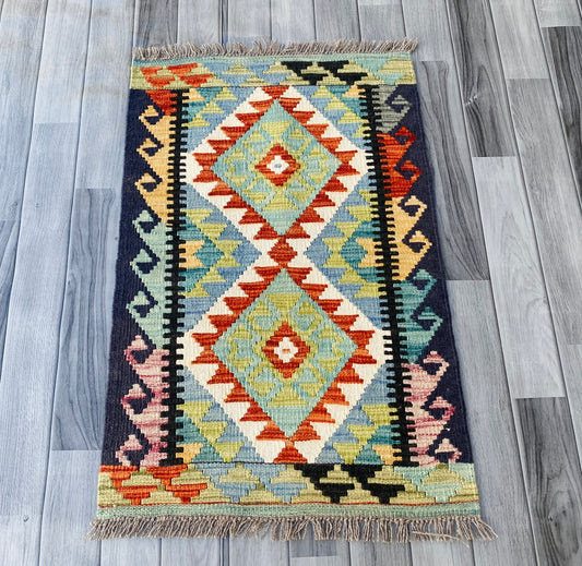 Handmade Afghan Chobi Kilim Rug 92 CM x 60 CM ( SS # 29 ).