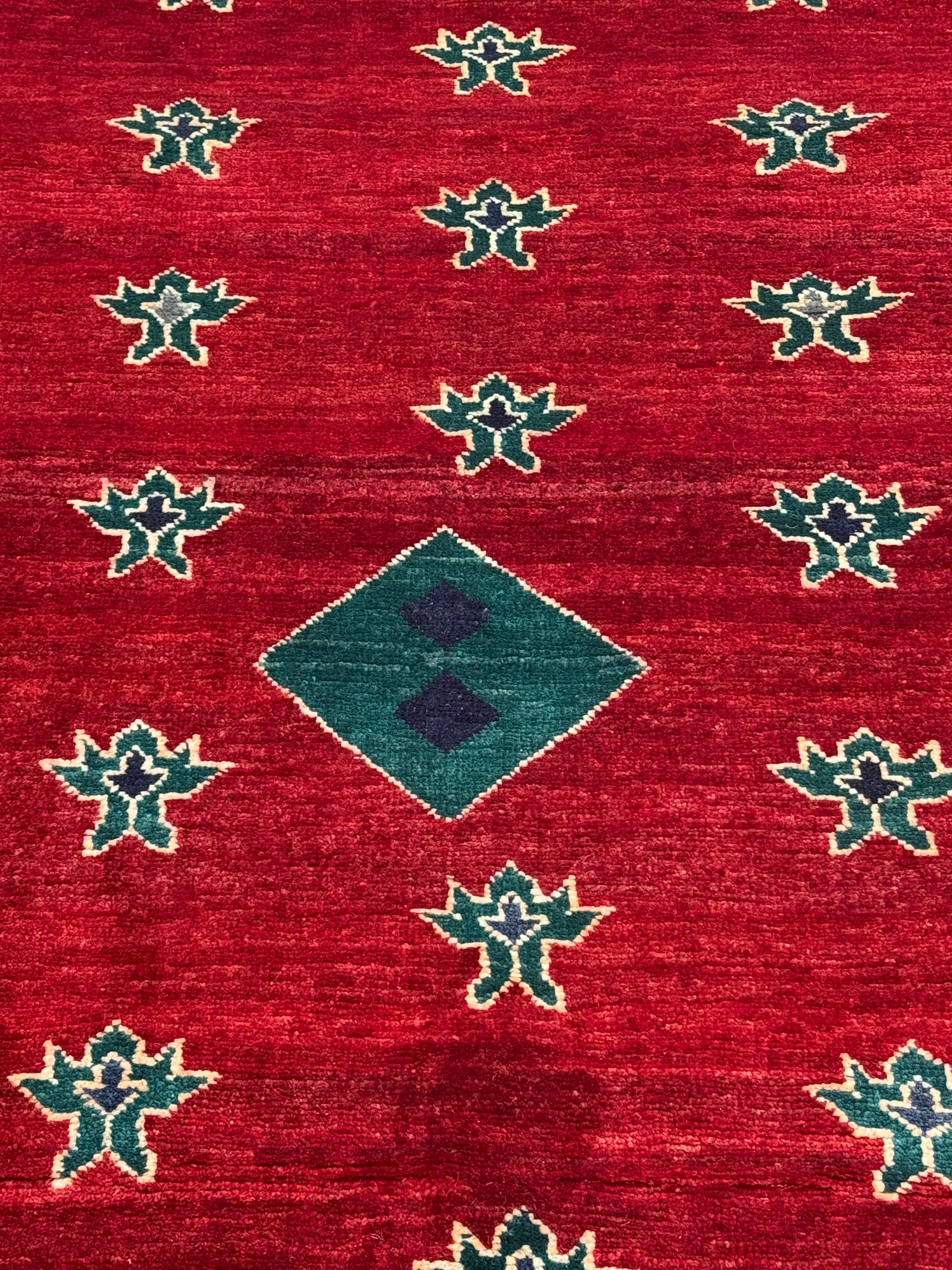 Handmade Afghan Red Gabbeh Rug, 300 x 194 CM