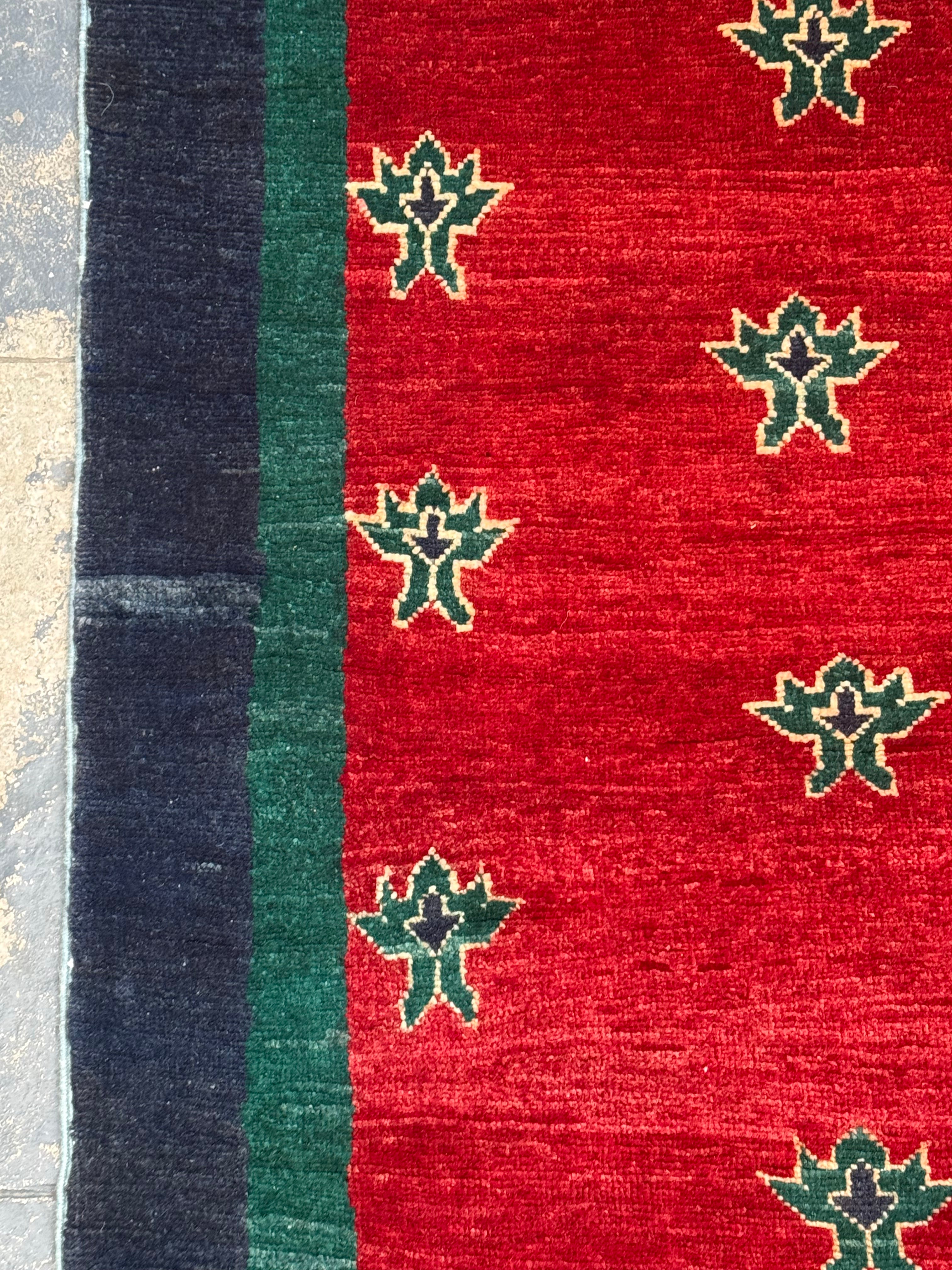 Handmade Afghan Red Gabbeh Rug, 300 x 194 CM