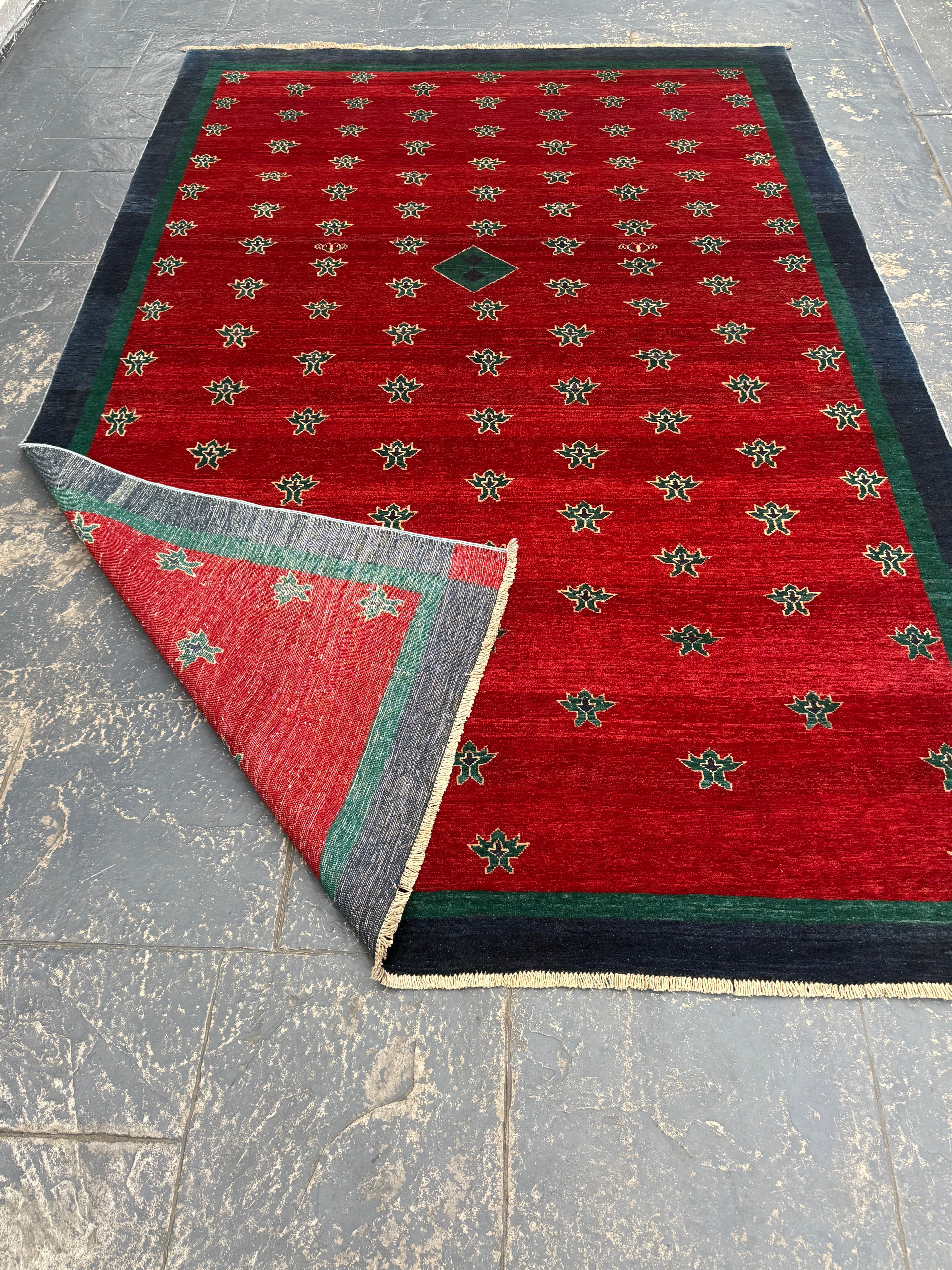 Handmade Afghan Red Gabbeh Rug, 300 x 194 CM