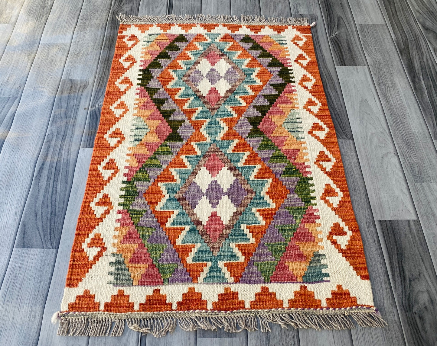 Handmade Afghan Chobi Kilim Rug 90 CM x 60 CM ( SS # 28 ).
