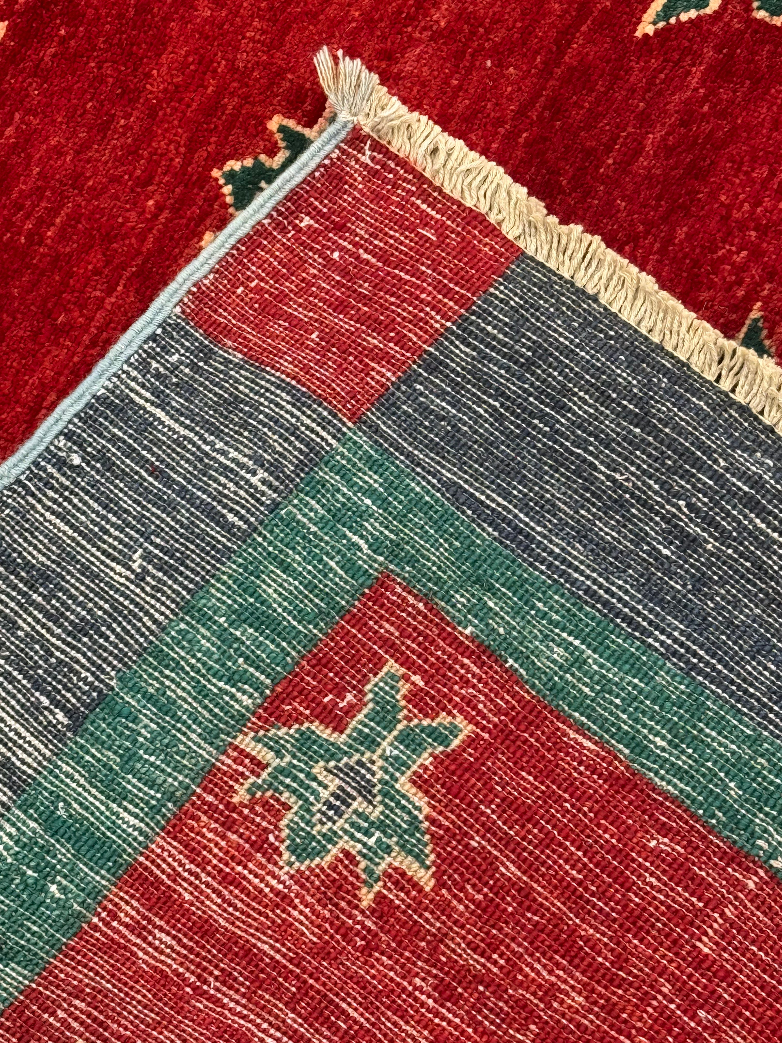 Handmade Afghan Red Gabbeh Rug, 300 x 194 CM