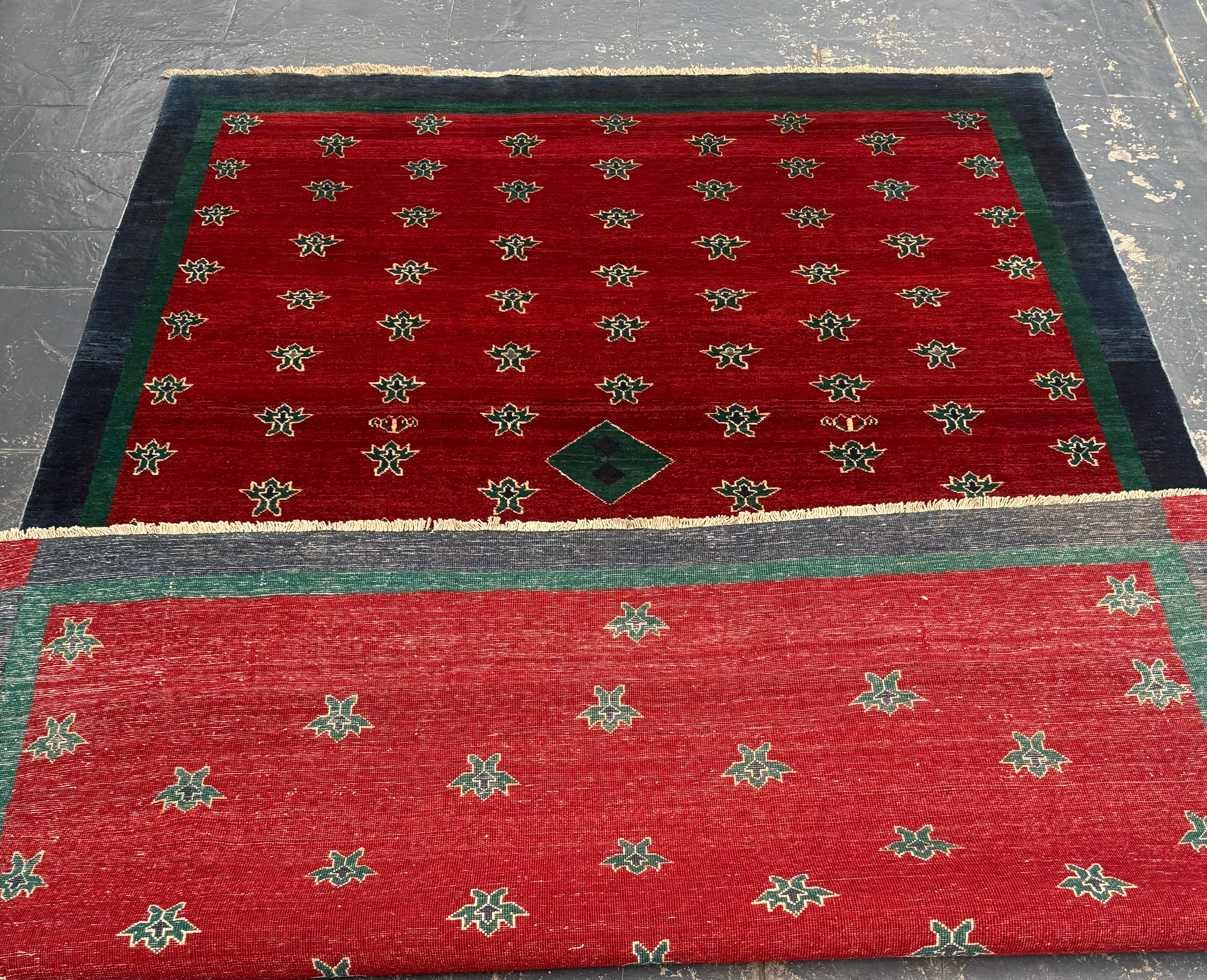 Handmade Afghan Red Gabbeh Rug, 300 x 194 CM