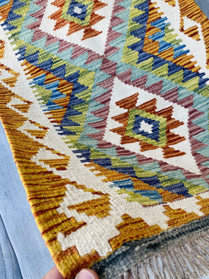 Handmade Afghan Chobi Kilim Rug 90 CM x 60 CM ( SS # 25 ).