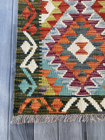 Handmade Afghan Chobi Kilim Rug 90 CM x 60 CM ( SS # 24 ).