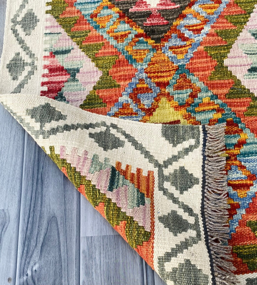 Handmade Afghan Chobi Kilim Rug 90 CM x 60 CM SS # 23