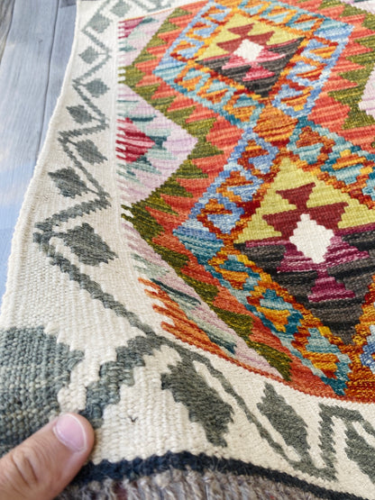 Handmade Afghan Chobi Kilim Rug 90 CM x 60 CM ( SS # 23 ).