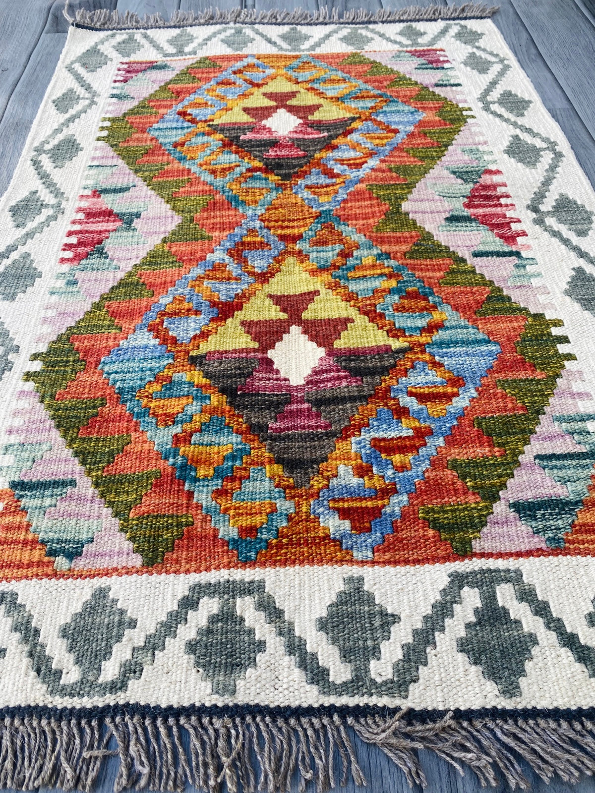 Handmade Afghan Chobi Kilim Rug 90 CM x 60 CM ( SS # 23 ).