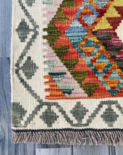 Handmade Afghan Chobi Kilim Rug 90 CM x 60 CM ( SS # 23 ).