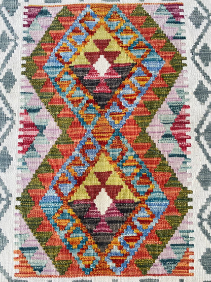 Handmade Afghan Chobi Kilim Rug 90 CM x 60 CM ( SS # 23 ).