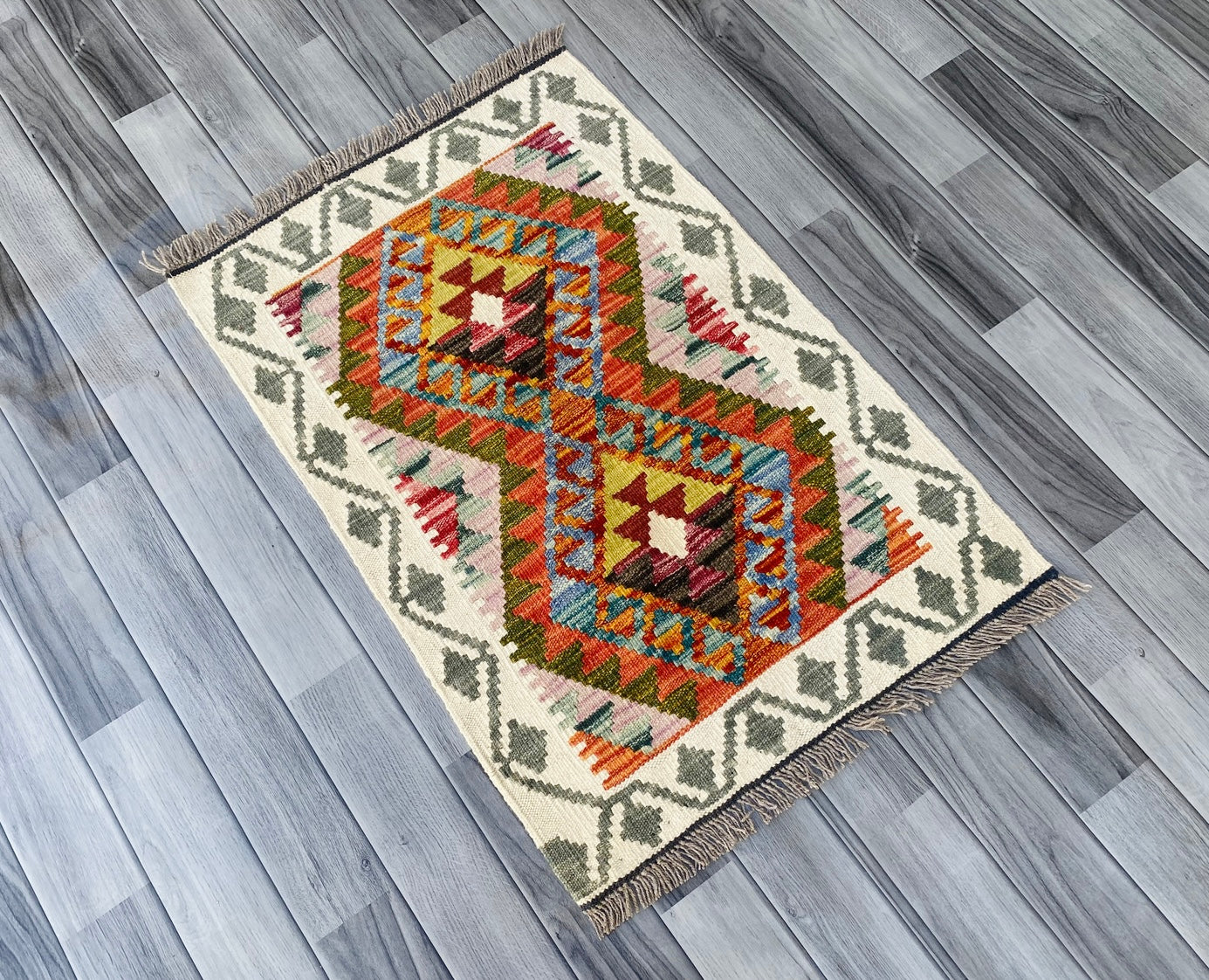 Handmade Afghan Chobi Kilim Rug 90 CM x 60 CM SS # 23