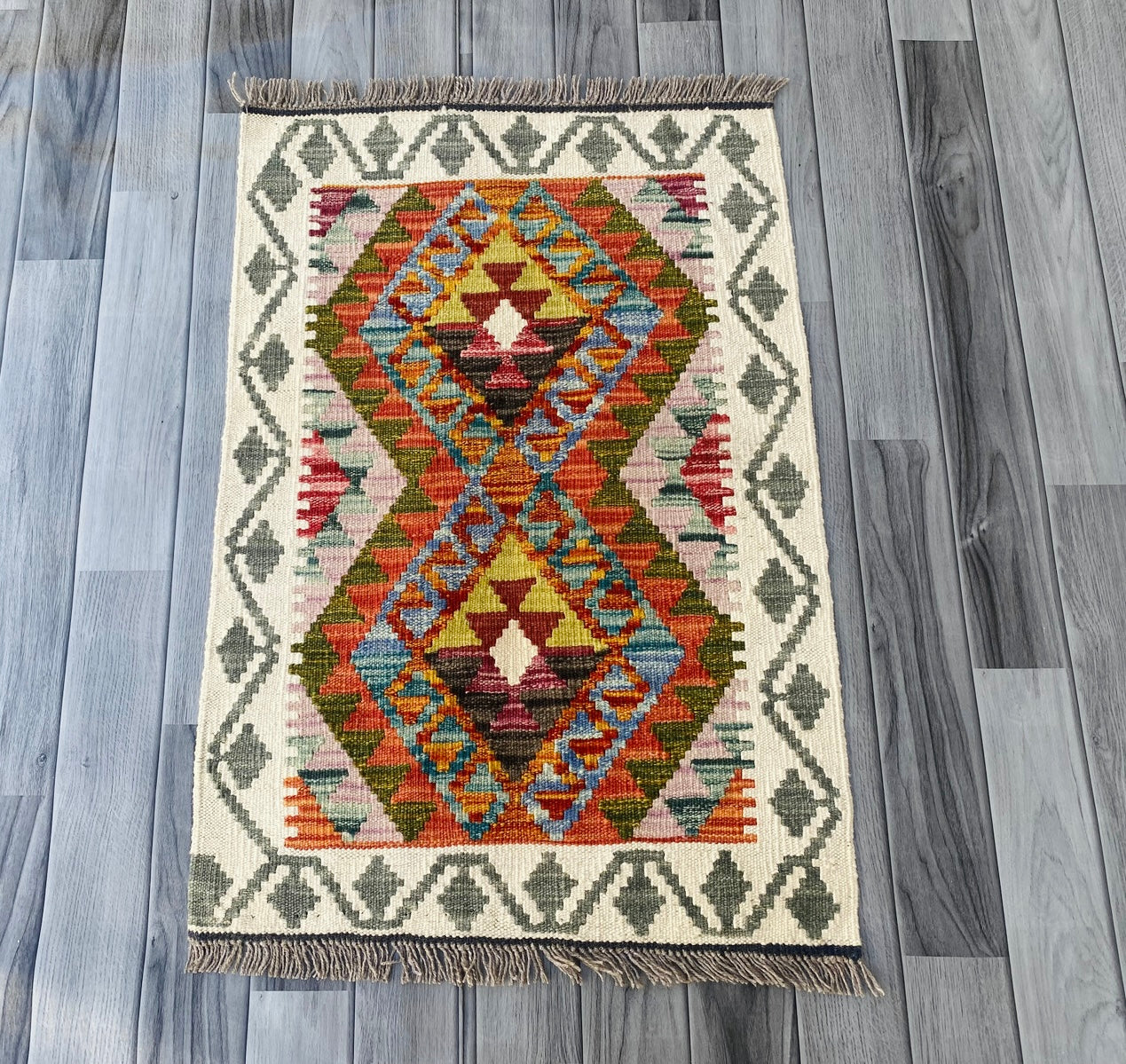 Handmade Afghan Chobi Kilim Rug 90 CM x 60 CM ( SS # 23 ).