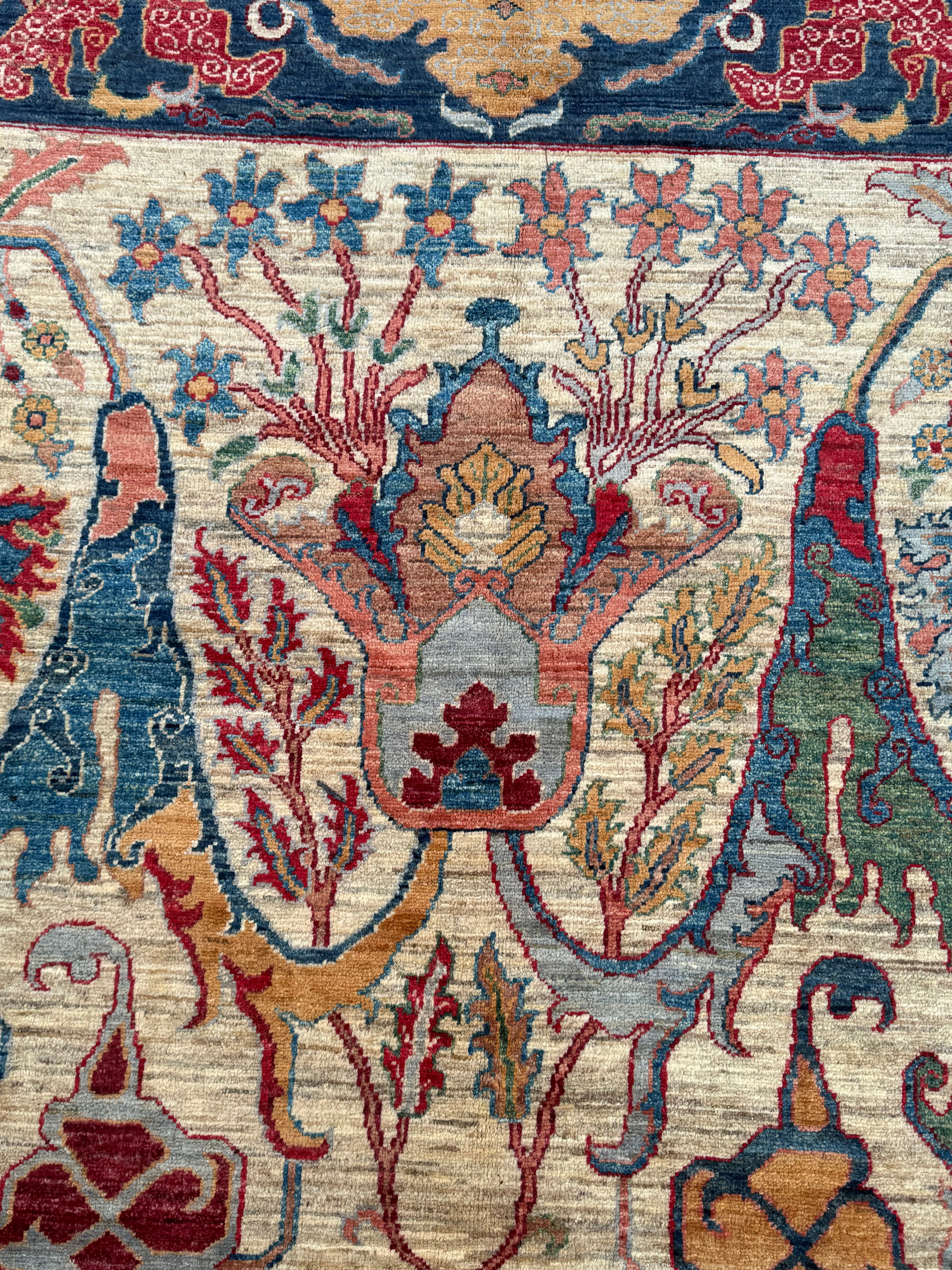 Handmade Afghan Chobi Floral Rug, 306 CM x 250 CM