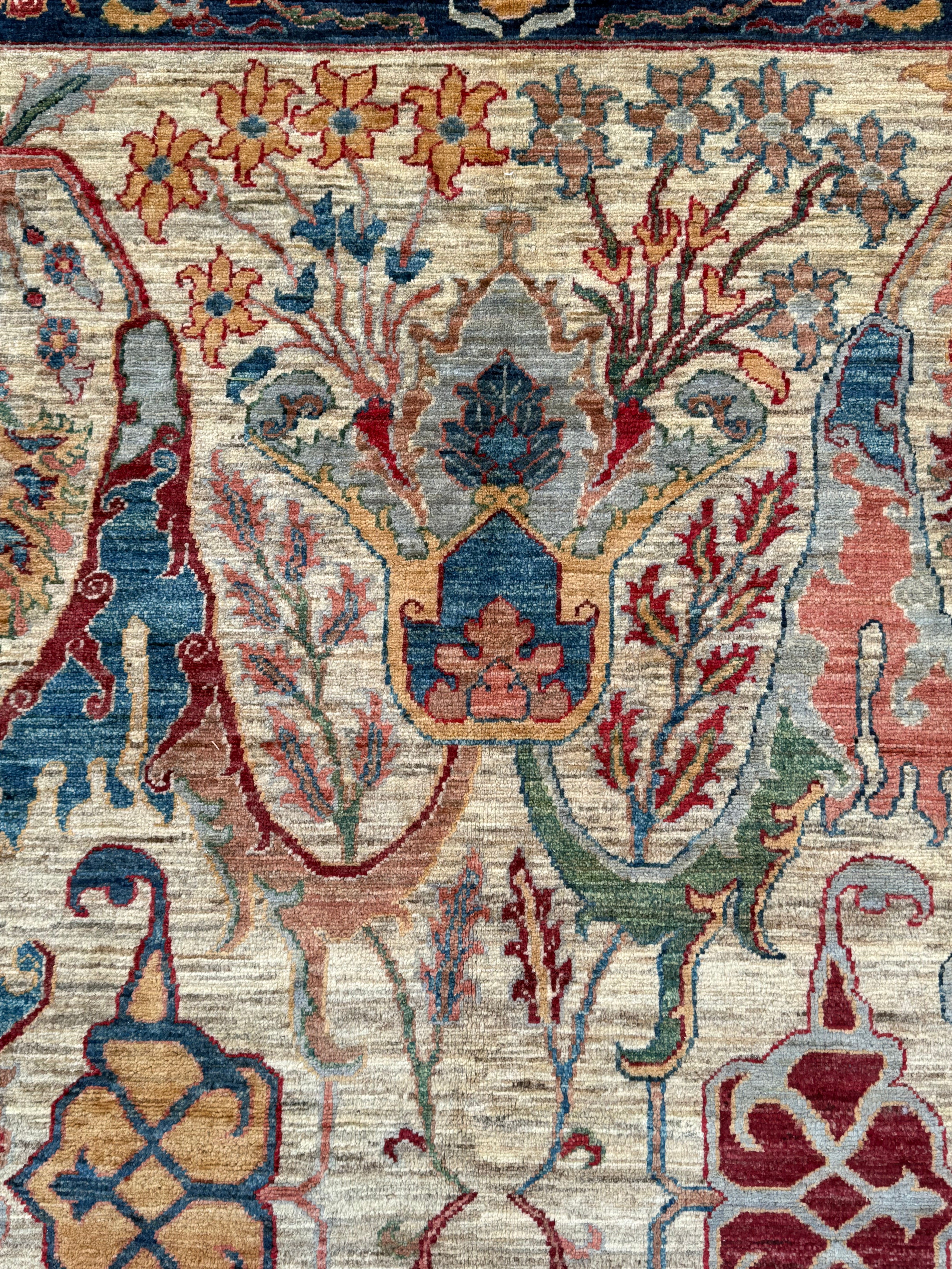 Handmade Afghan Chobi Floral Rug, 306 CM x 250 CM