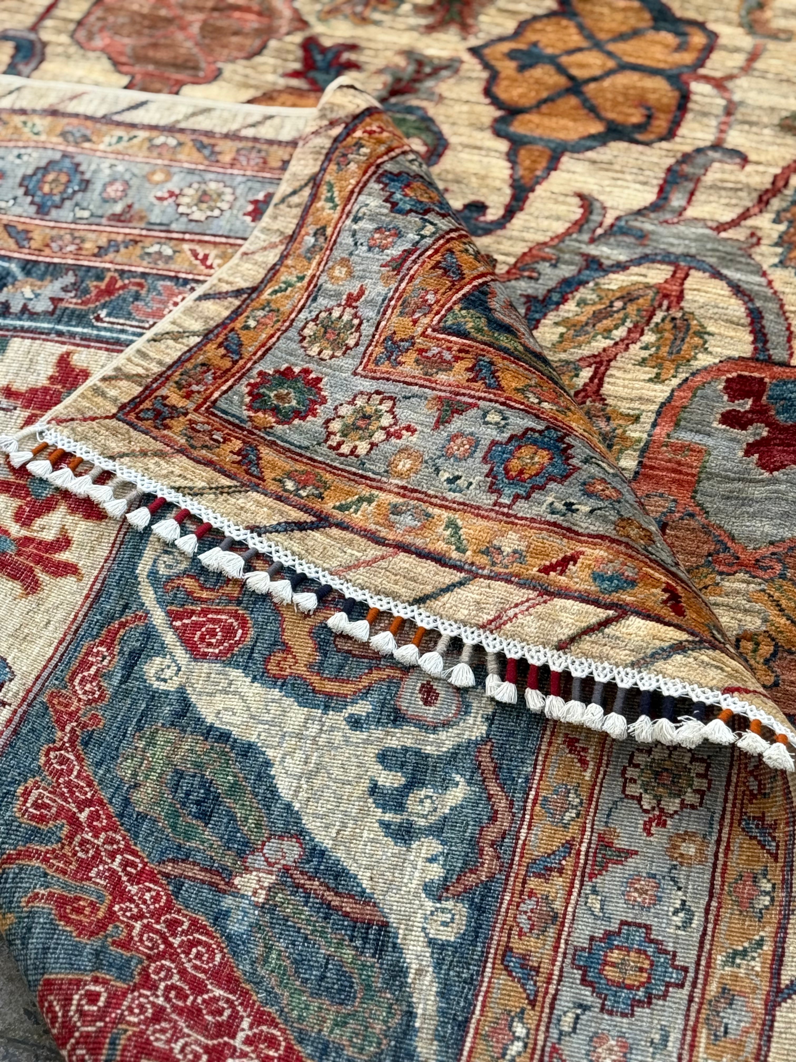 Handmade Afghan Chobi Floral Rug, 306 CM x 250 CM