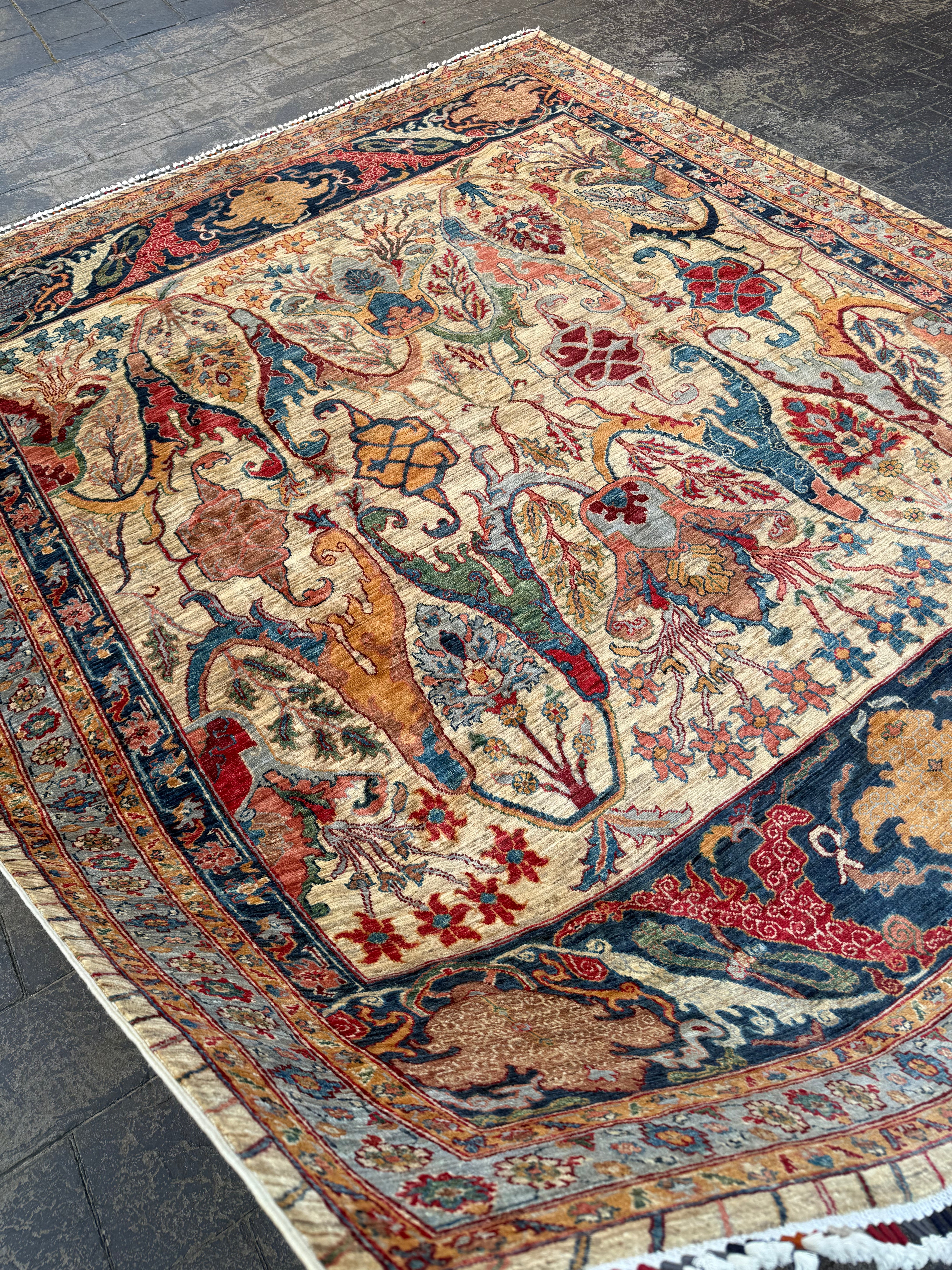 Handmade Afghan Chobi Floral Rug, 306 CM x 250 CM