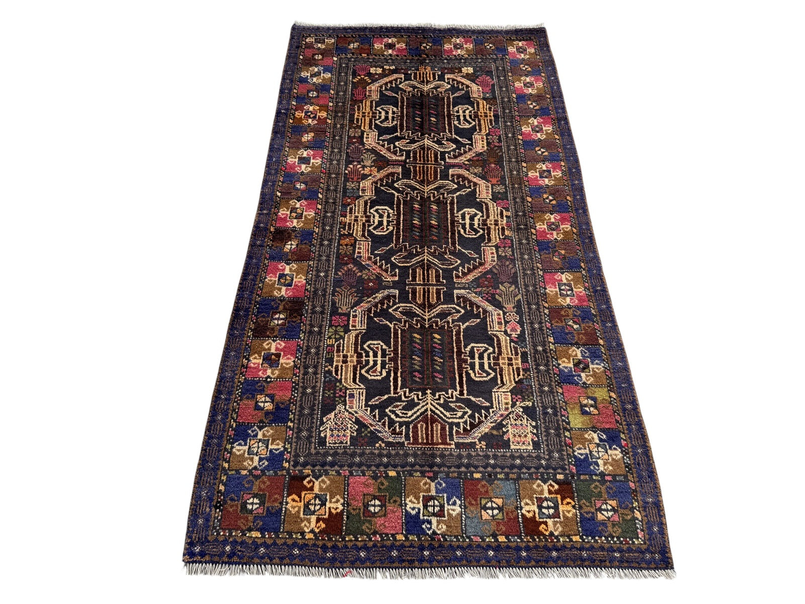Handmade Traditional Afghan Balochi Rug  217 CM x 106 CM SK#1475