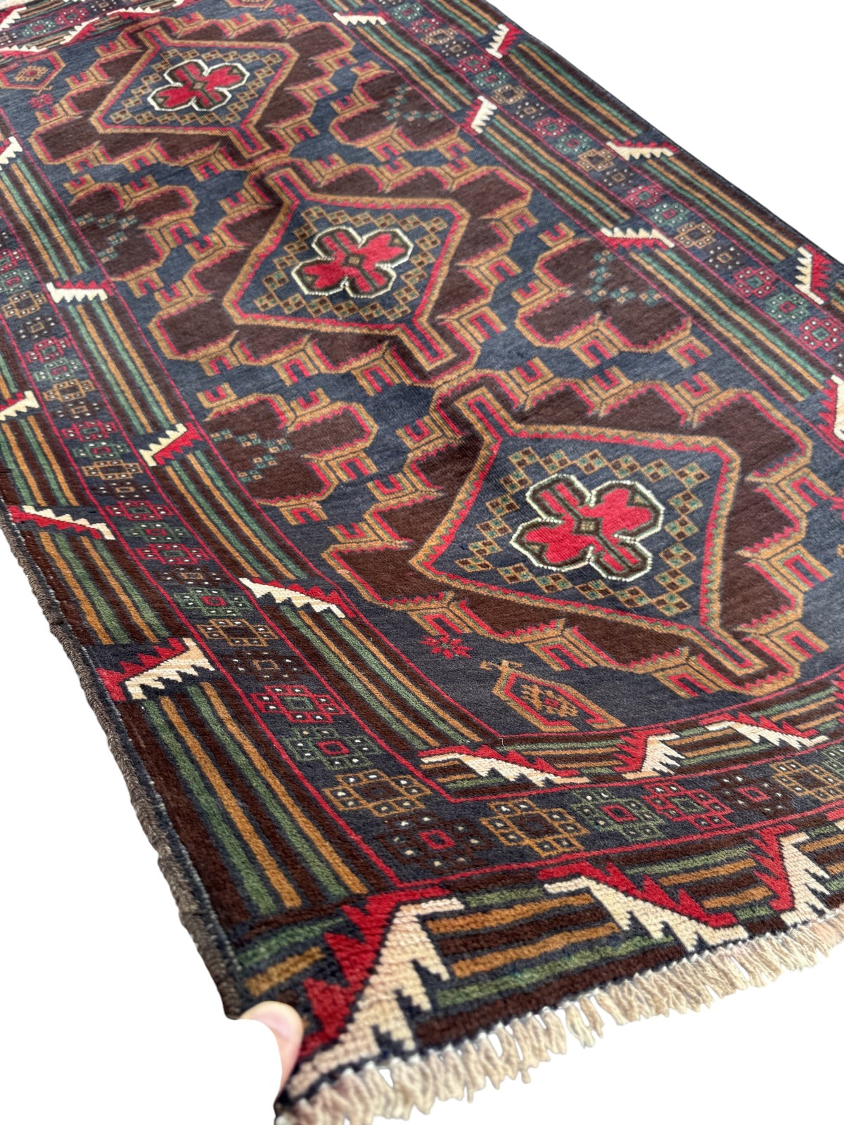 Handmade Traditional Afghan Balochi Rug 119 CM x 110 CM SK#1482