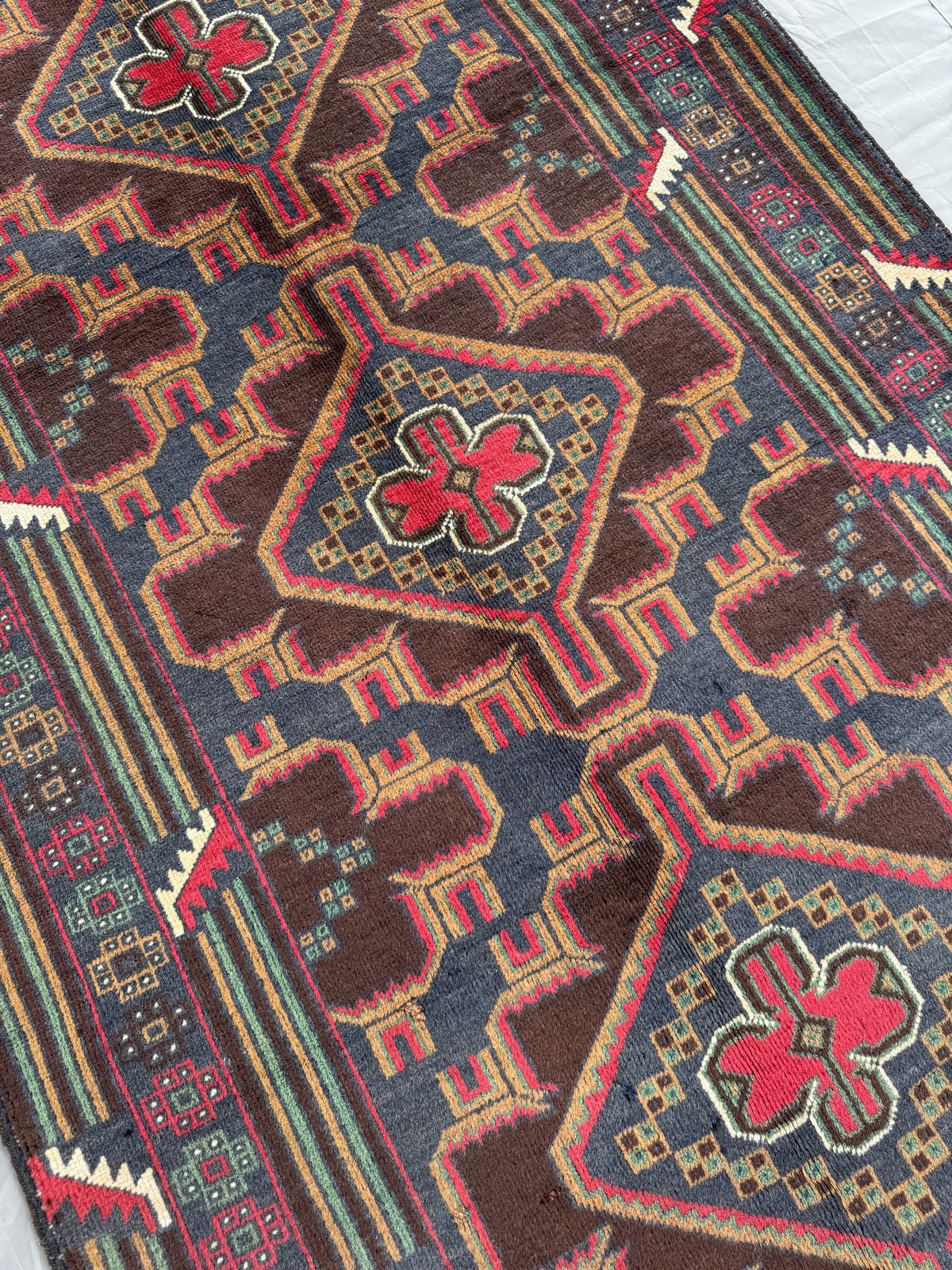 Handmade Traditional Afghan Balochi Rug 119 CM x 110 CM SK#1482