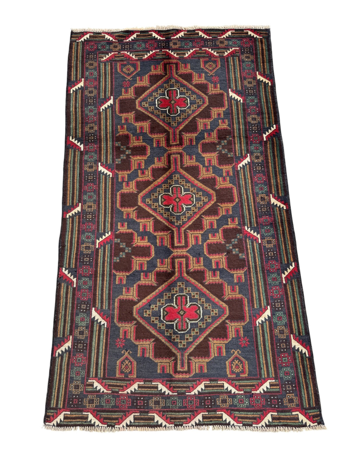 Handmade Traditional Afghan Balochi Rug 119 CM x 110 CM SK#1482