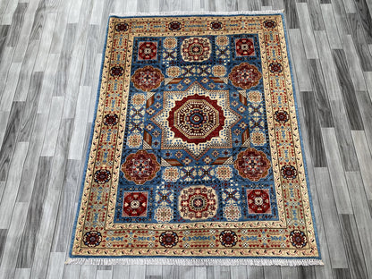 Hand Knotted Chobi Wool Rug | 193 CM x 150 CM SK#355