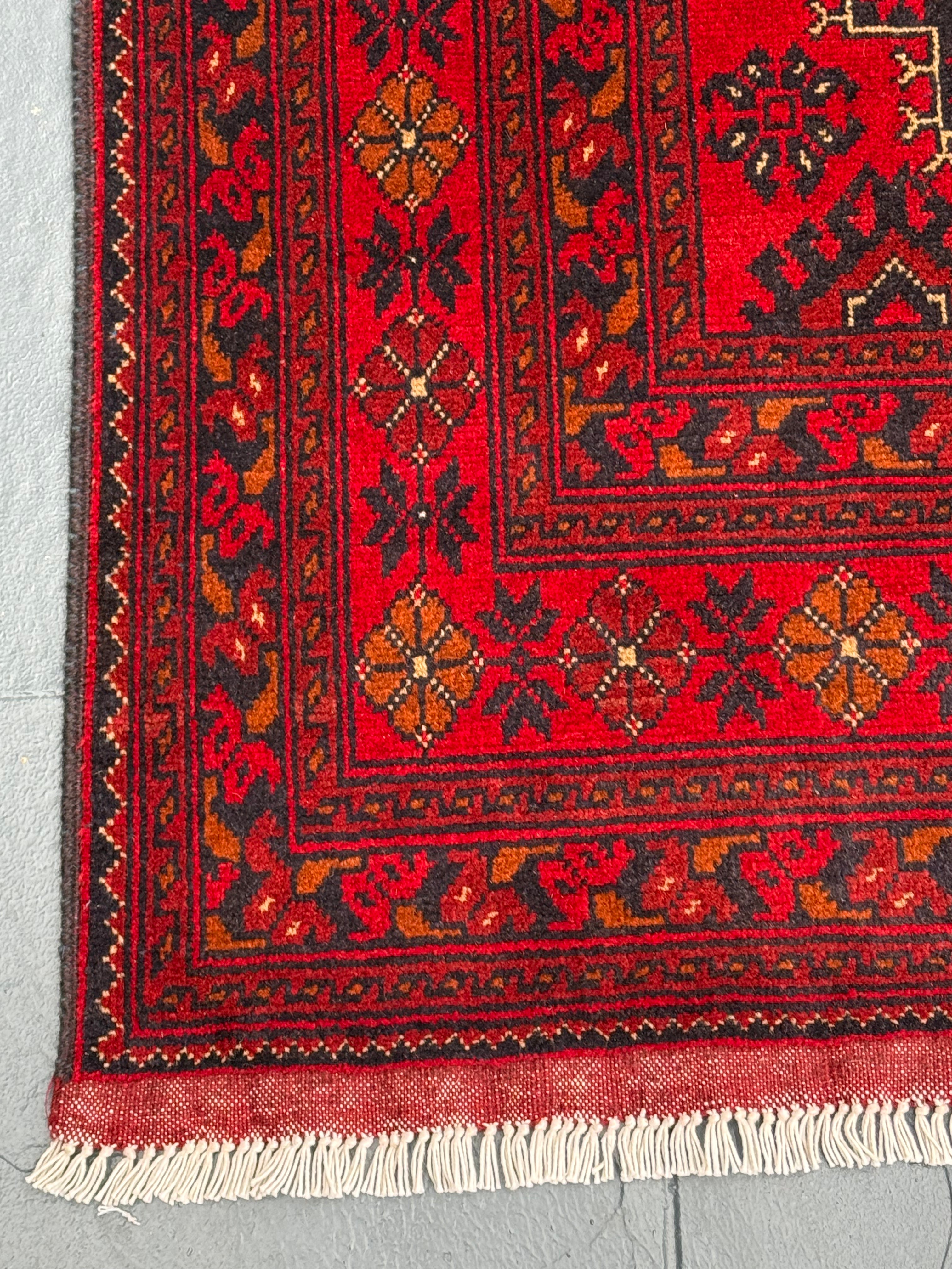 Handmade Afghan Red Khaal Rug, 298 x 198 CM