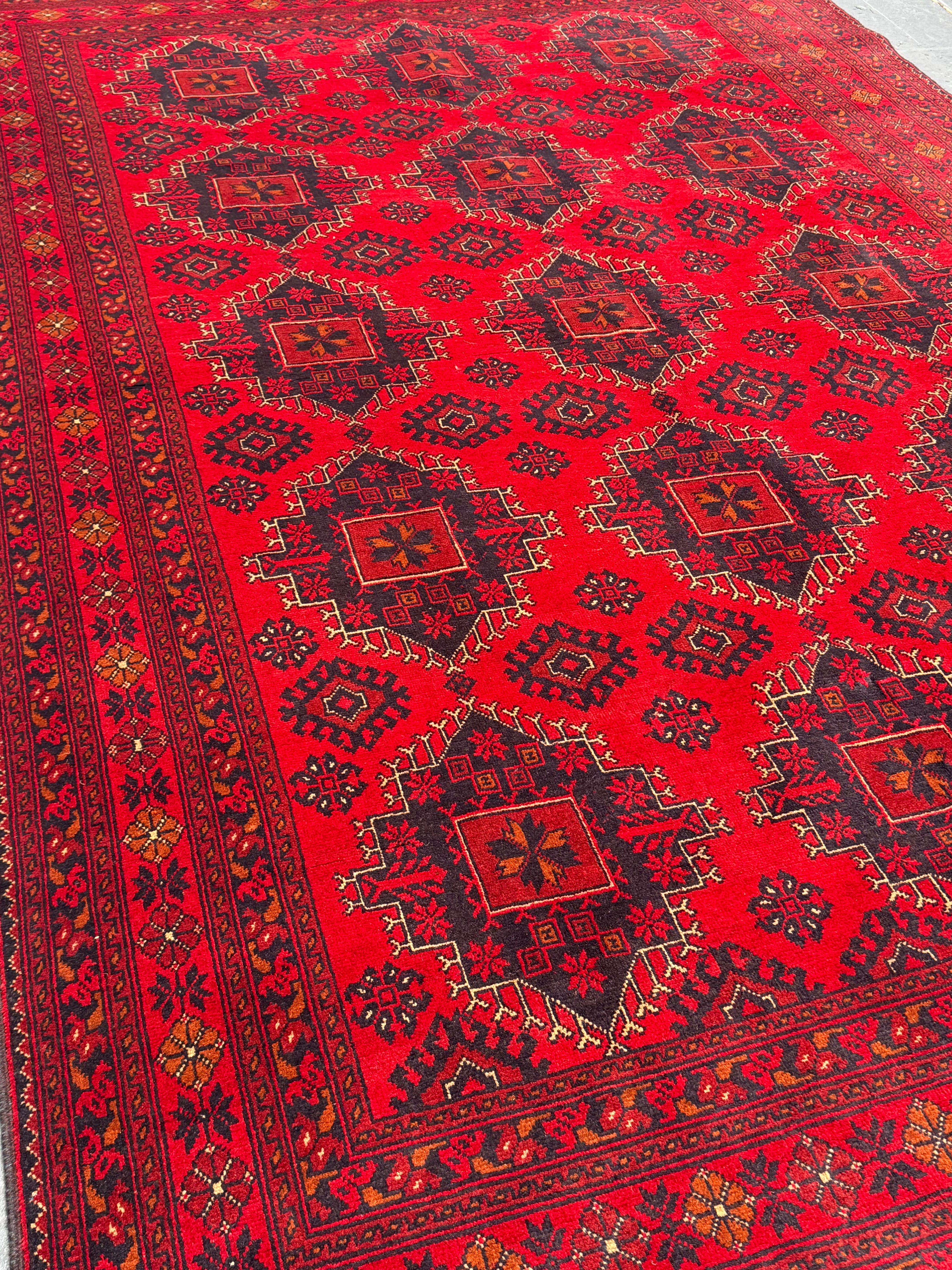 Handmade Afghan Red Khaal Rug, 298 x 198 CM