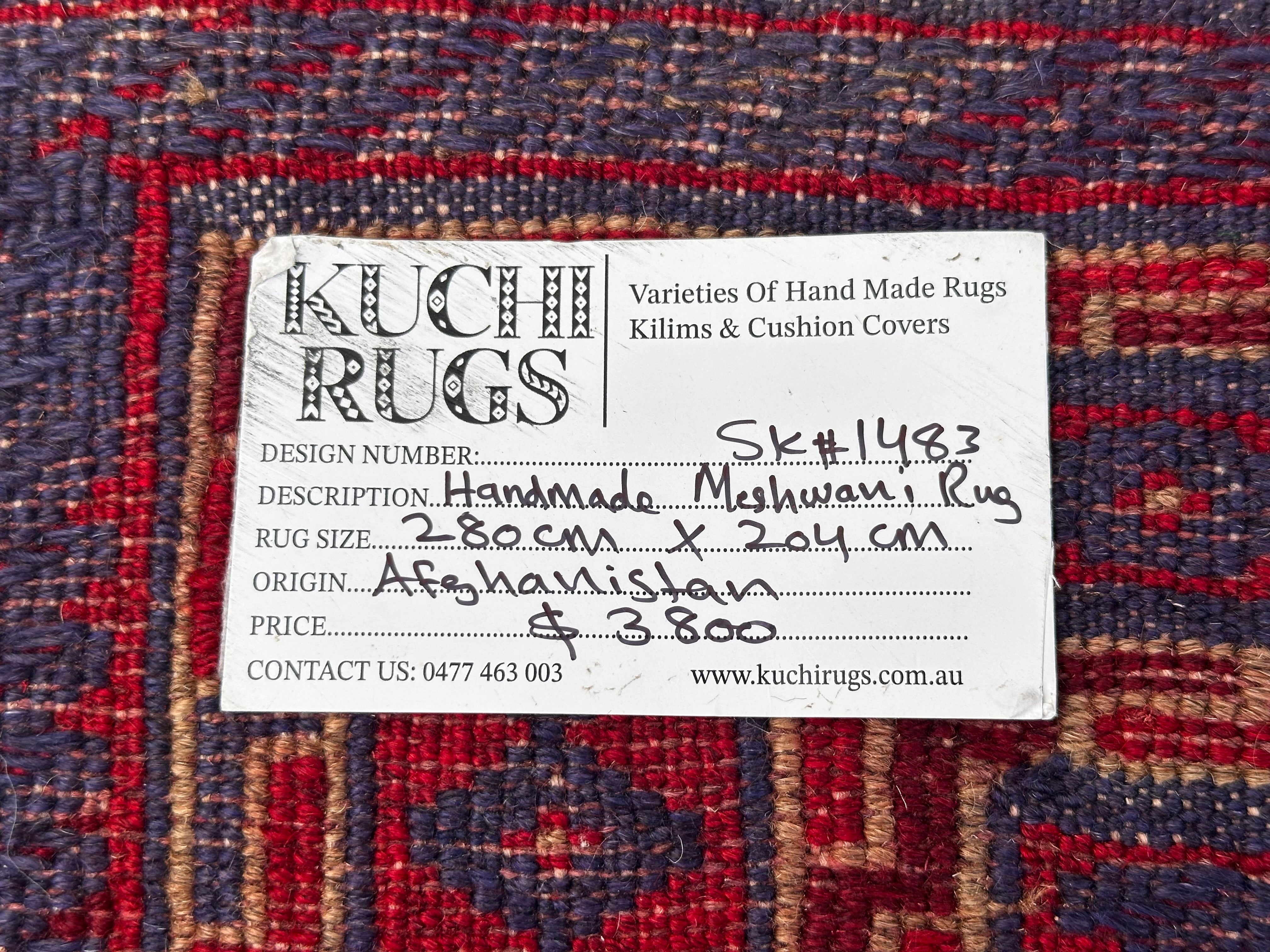 Hand-Knotted Tribal Meshwani Rug 280 CM x 204 CM SK#1483