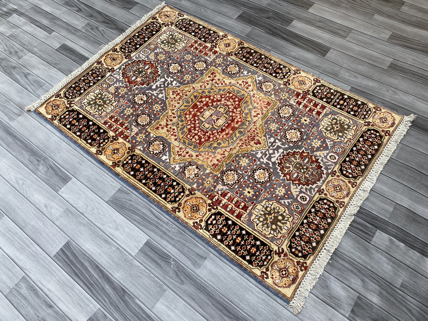 Hand Knotted Chobi Wool Rug | 151 CM x 106 CM SK#379