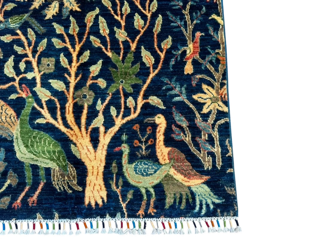 Handmade Chobi Pictorial Wool Rug   145 CM x 95 CM