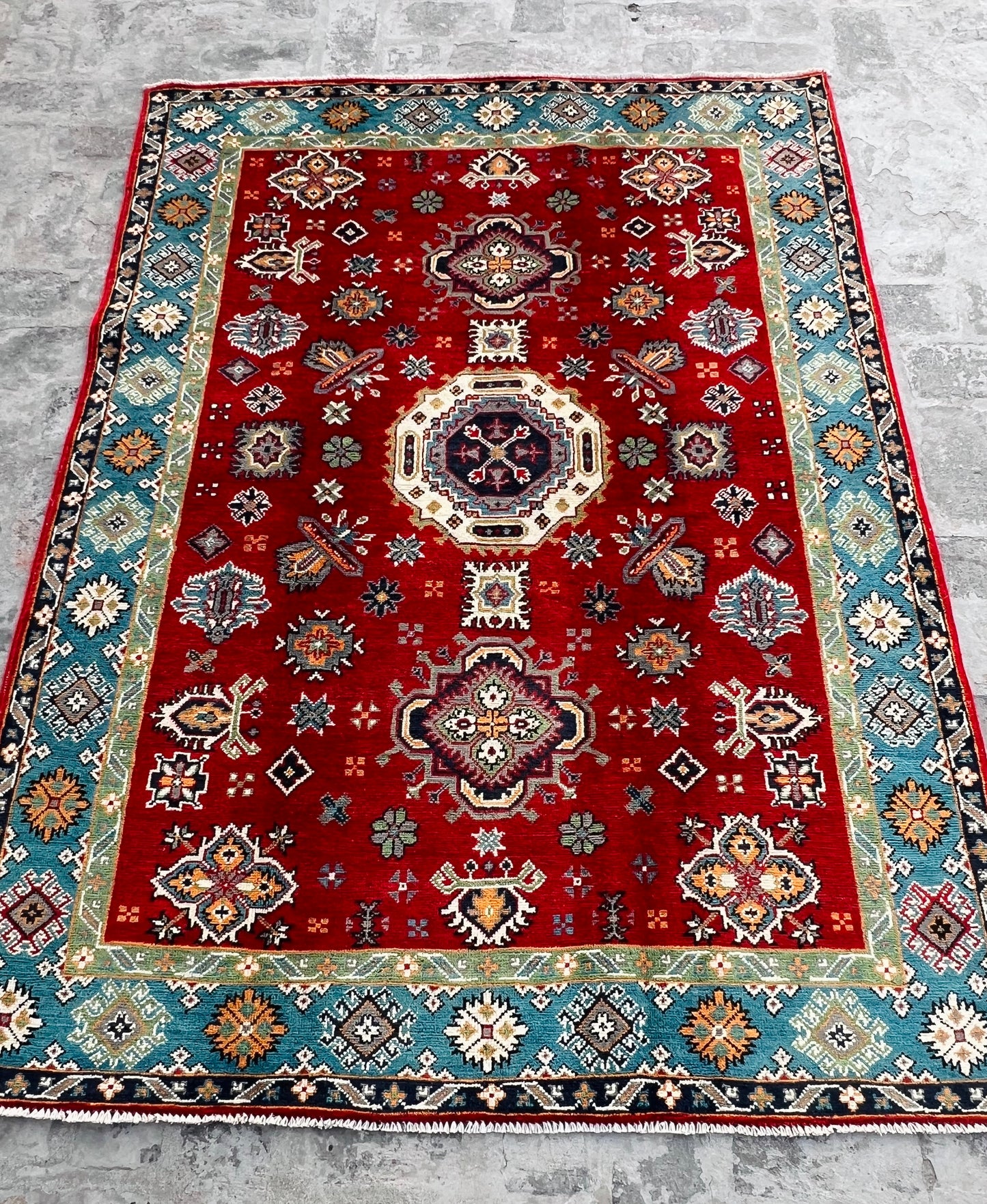 Handmade Traditional Kazak Rug  202 cm x 143 cm KSB#11385