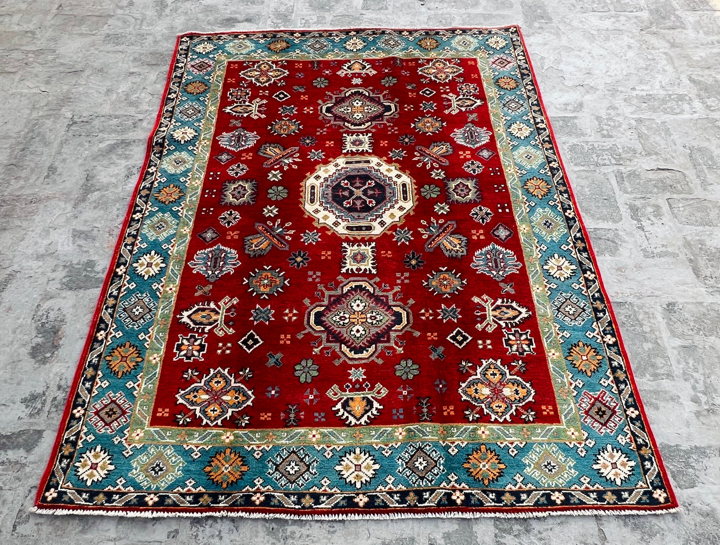 Handmade Traditional Kazak Rug  202 cm x 143 cm KSB#11385