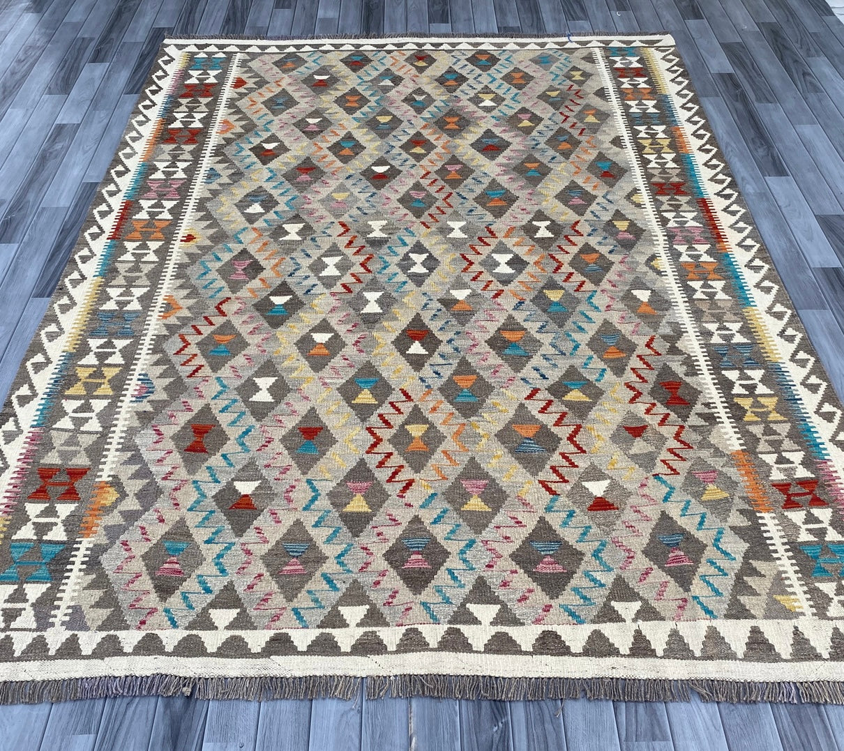 Handmade Flat Weave  Kilim Rug |280 CM x  206 CM KAS#97