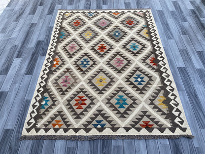 Handmade Flat Weave  Kilim Rug |198 CM x 149 CM KAS#91