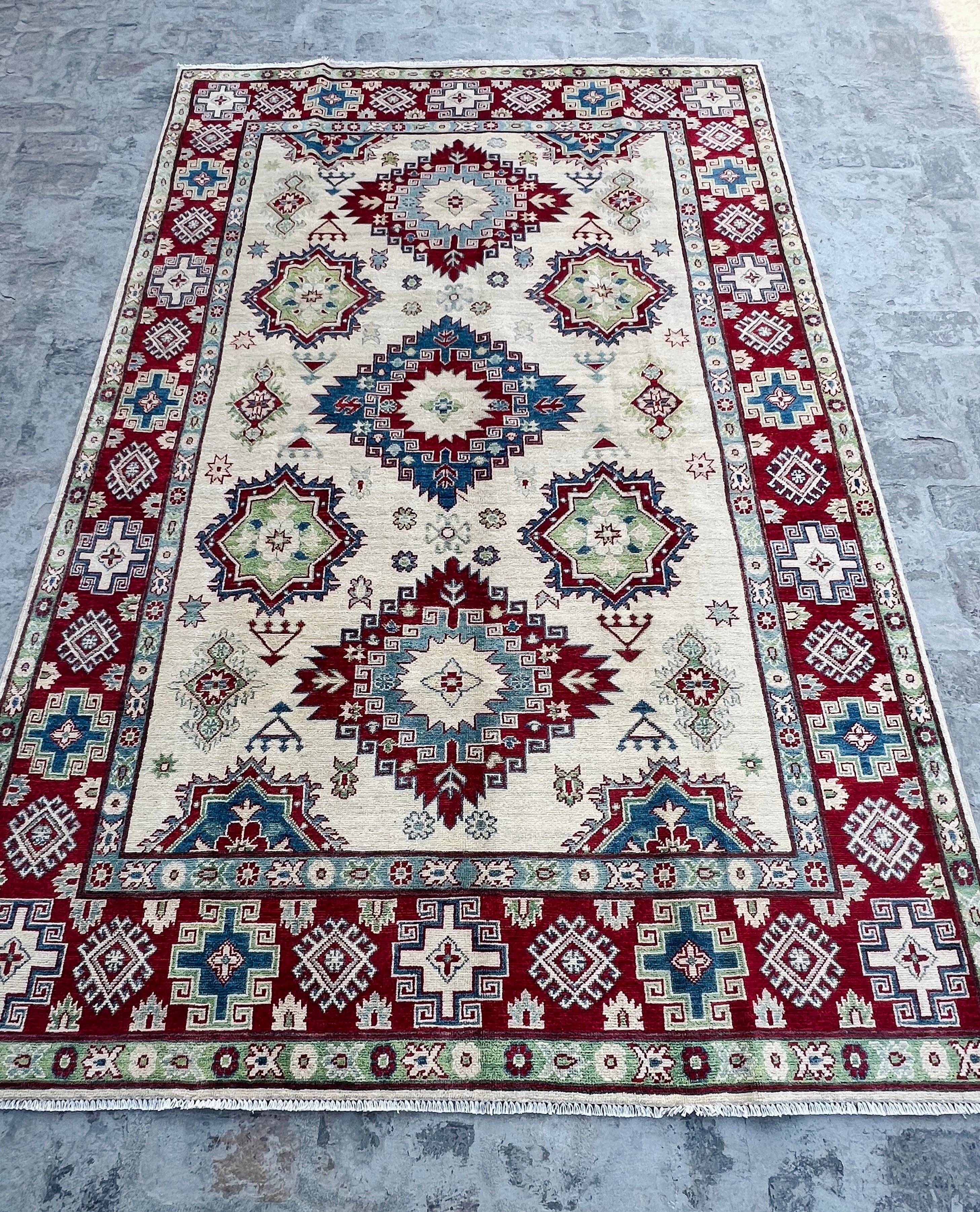 Handmade Traditional Kazak Rug  286 cm x 177 cm KSB#11977