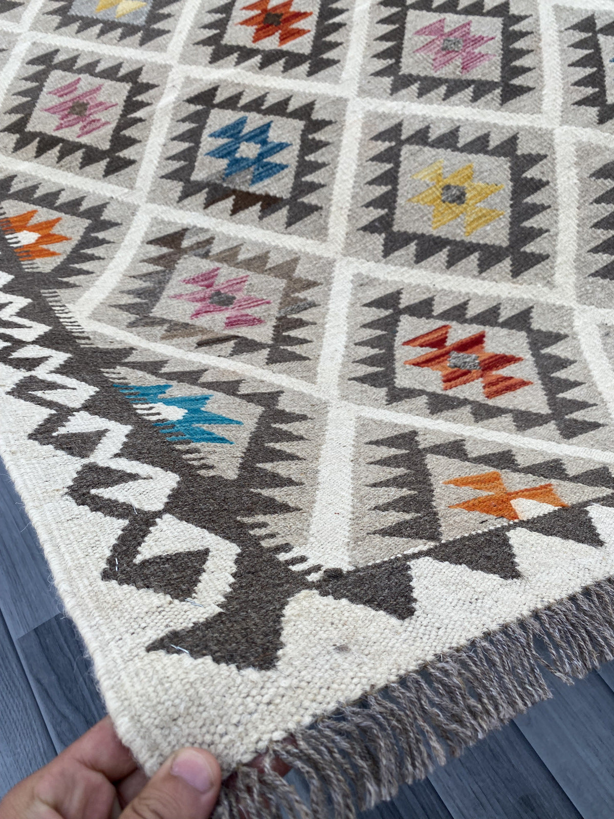 Handmade Flat Weave  Kilim Rug |198 CM x 149 CM KAS#91