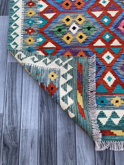 Handmade Flat Weave  Kilim Rug |198 CM x 149 CM KAS#90