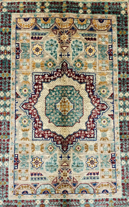 Handmade Chobi Wool Rug  ( 125 CM x 80 CM ) SS#54