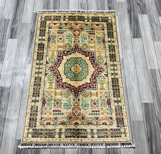 Handmade Chobi Wool Rug  ( 125 CM x 80 CM ) SS#54