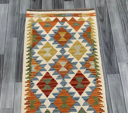 Handmade Chobi Kilim Runner Rug Size: 200 CM x 60 CM KSS#195